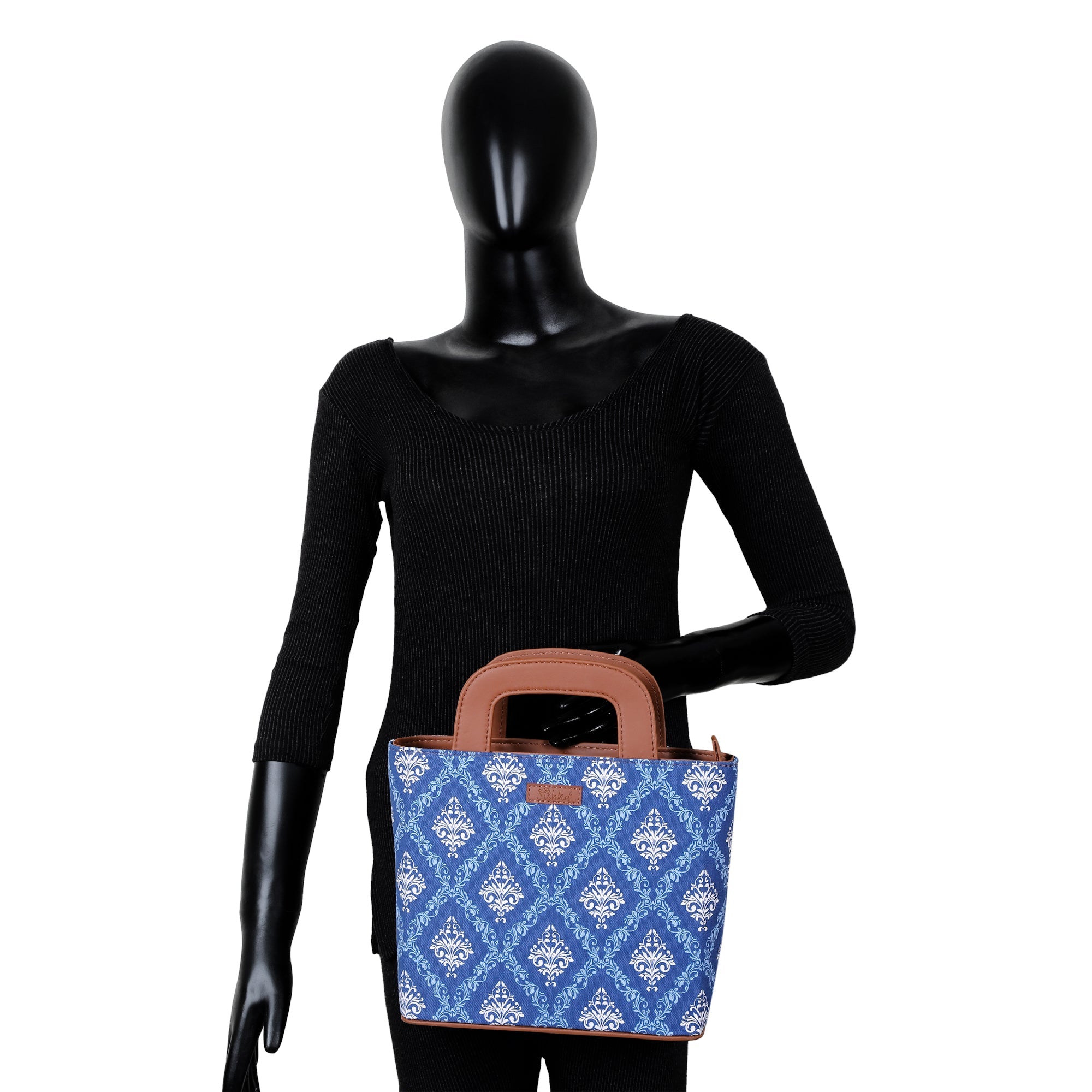 Sishka Blue Canvas Hand Bag – Women’s Stylish Tote Purse for Daily Use & Office