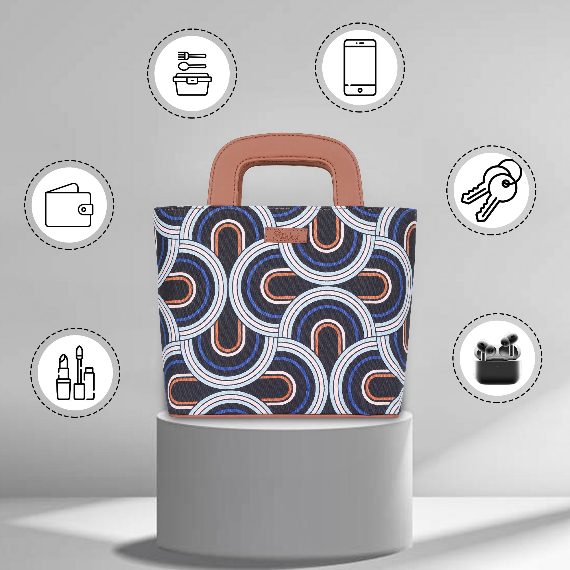 Sishka Abstract Print Hand Bag –Shoulder Tote Bags for Women - Travel, Daily Use