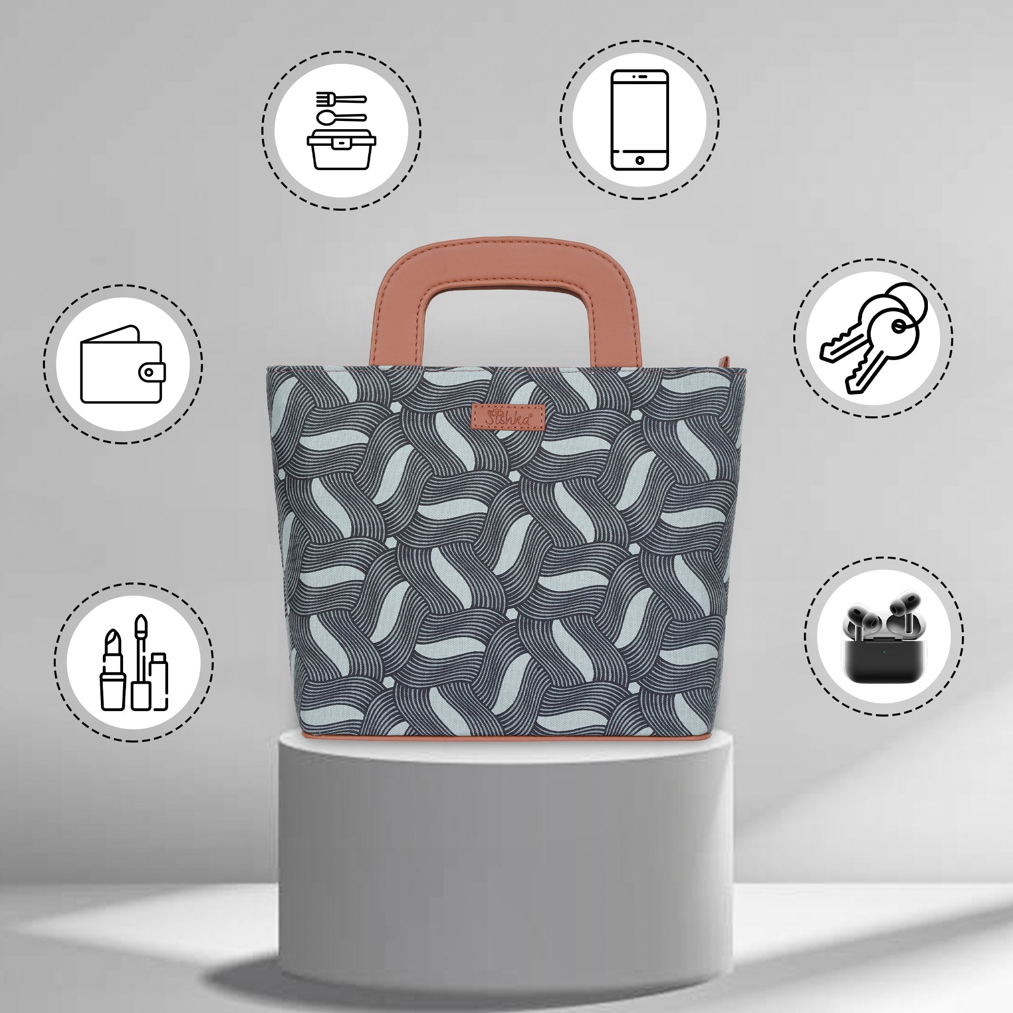 Sishka Olive Green Hand Bag – Canvas Satchel for Ladies’ Office & Casual Days