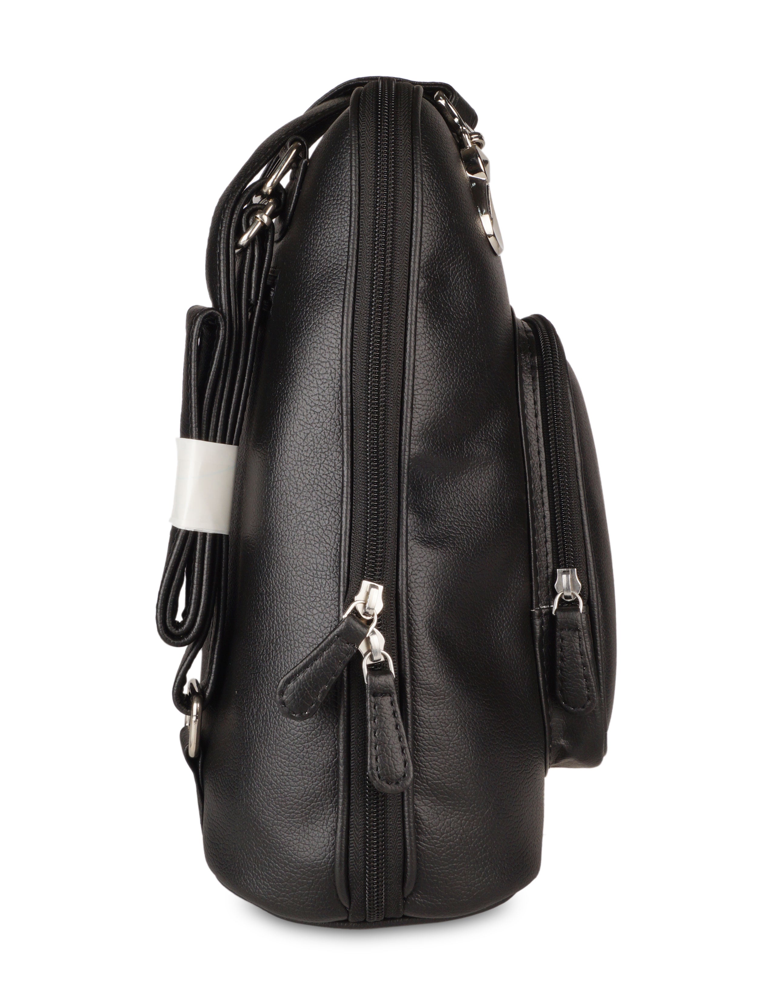 Black Leather Backpack Purse for Women – Handbag & Shoulder Bag for Work