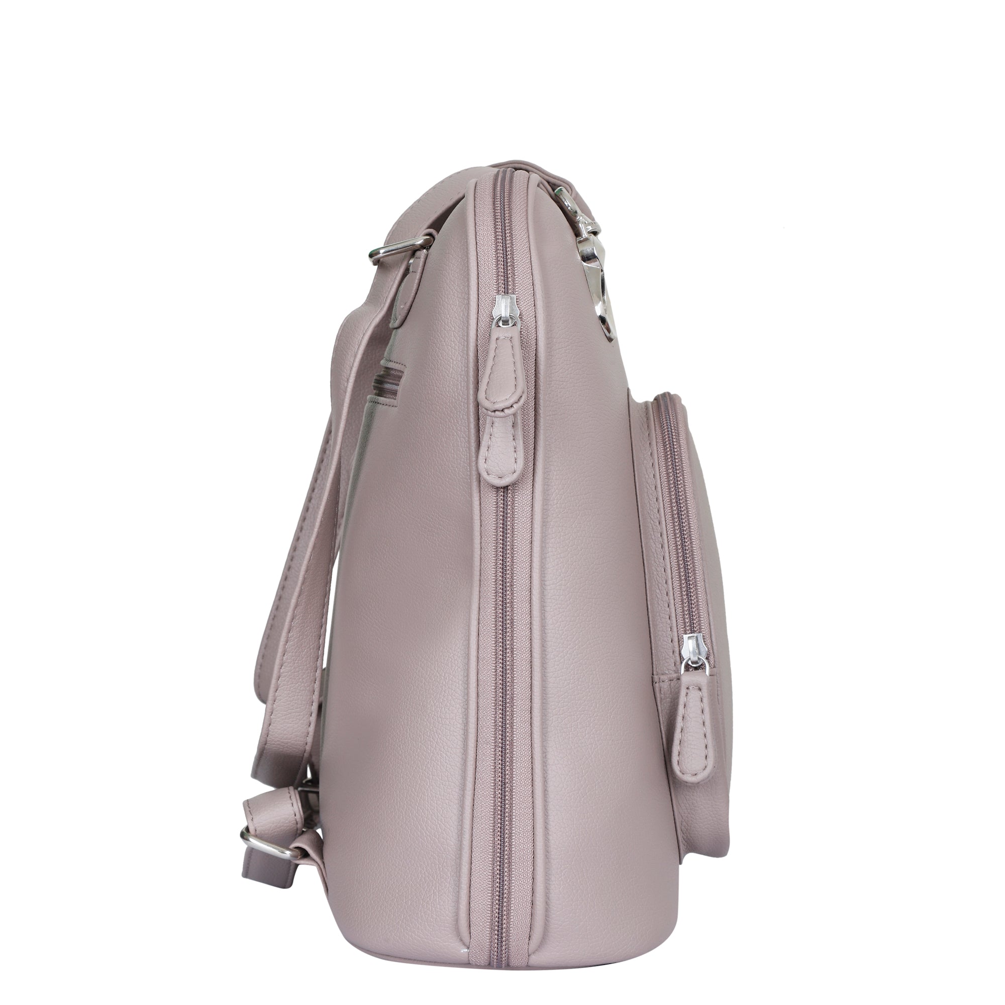 Mauve Vegan Leather Backpack for Women – Multipurpose Shoulder Bag for Work