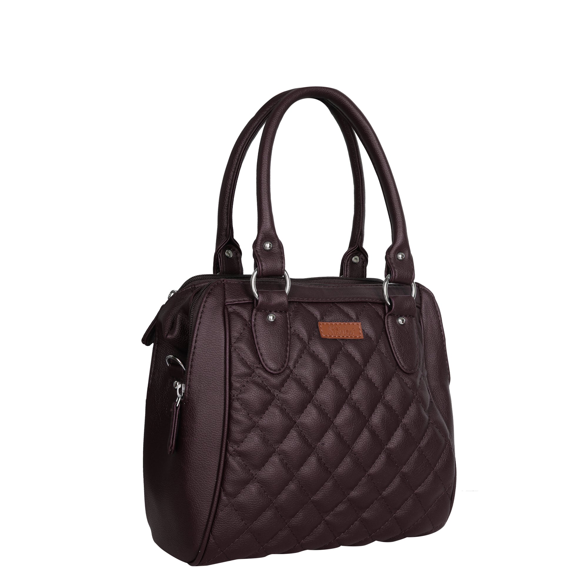 Brown Vegan Leather Handbag – Women’s Top Handle Satchel with Shoulder Strap