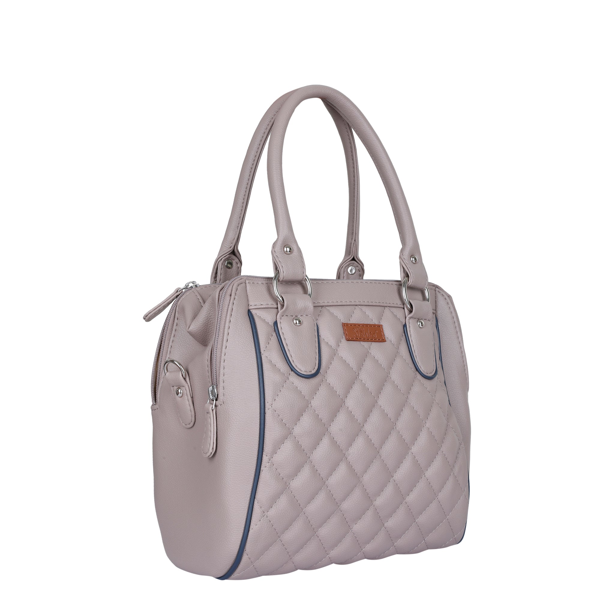 Mauve Vegan Leather Handbag – Women’s Top Handle Satchel with Shoulder Strap
