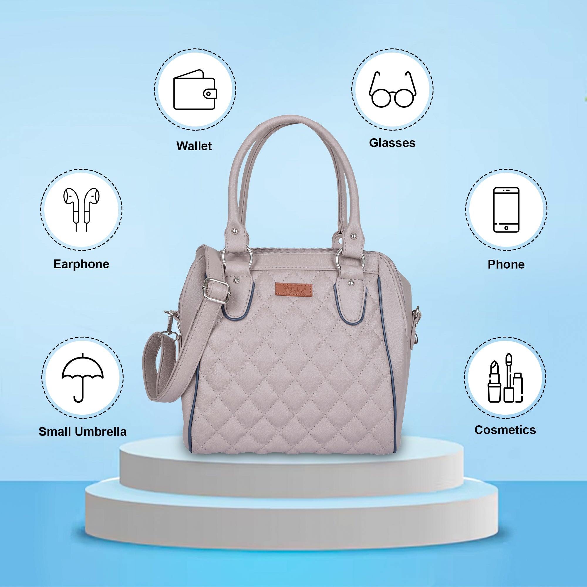 Mauve Vegan Leather Handbag – Women’s Top Handle Satchel with Shoulder Strap