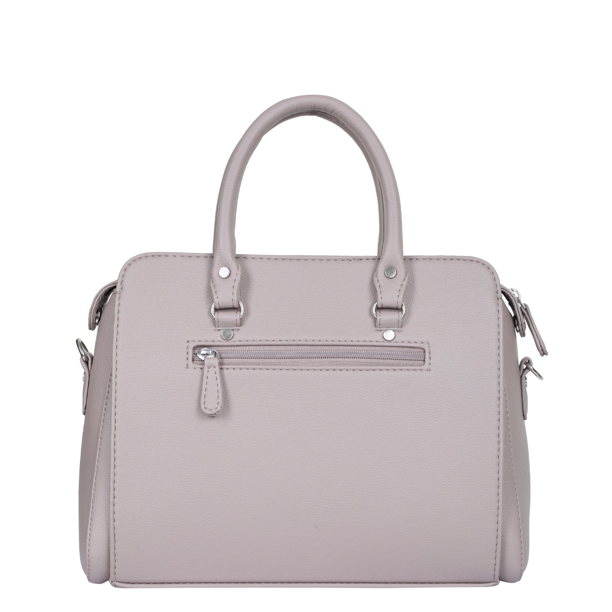 Mauve Faux Leather Top-Handle Handbag – Women’s Crossbody Purse