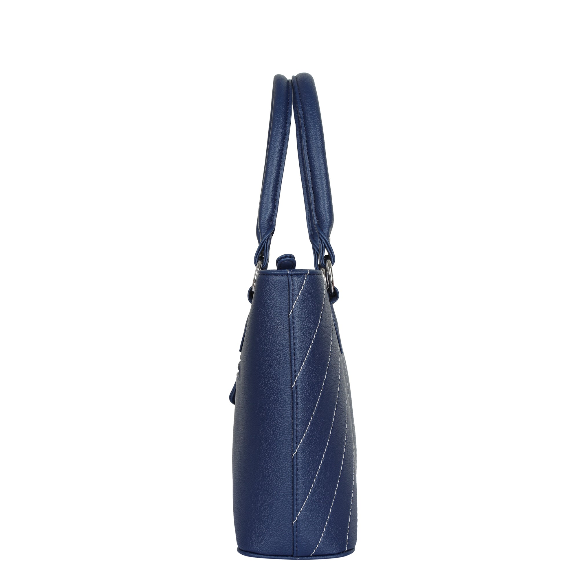 Blue Vegan Leather Tote Satchel – Women’s Top Handle Shoulder Bag