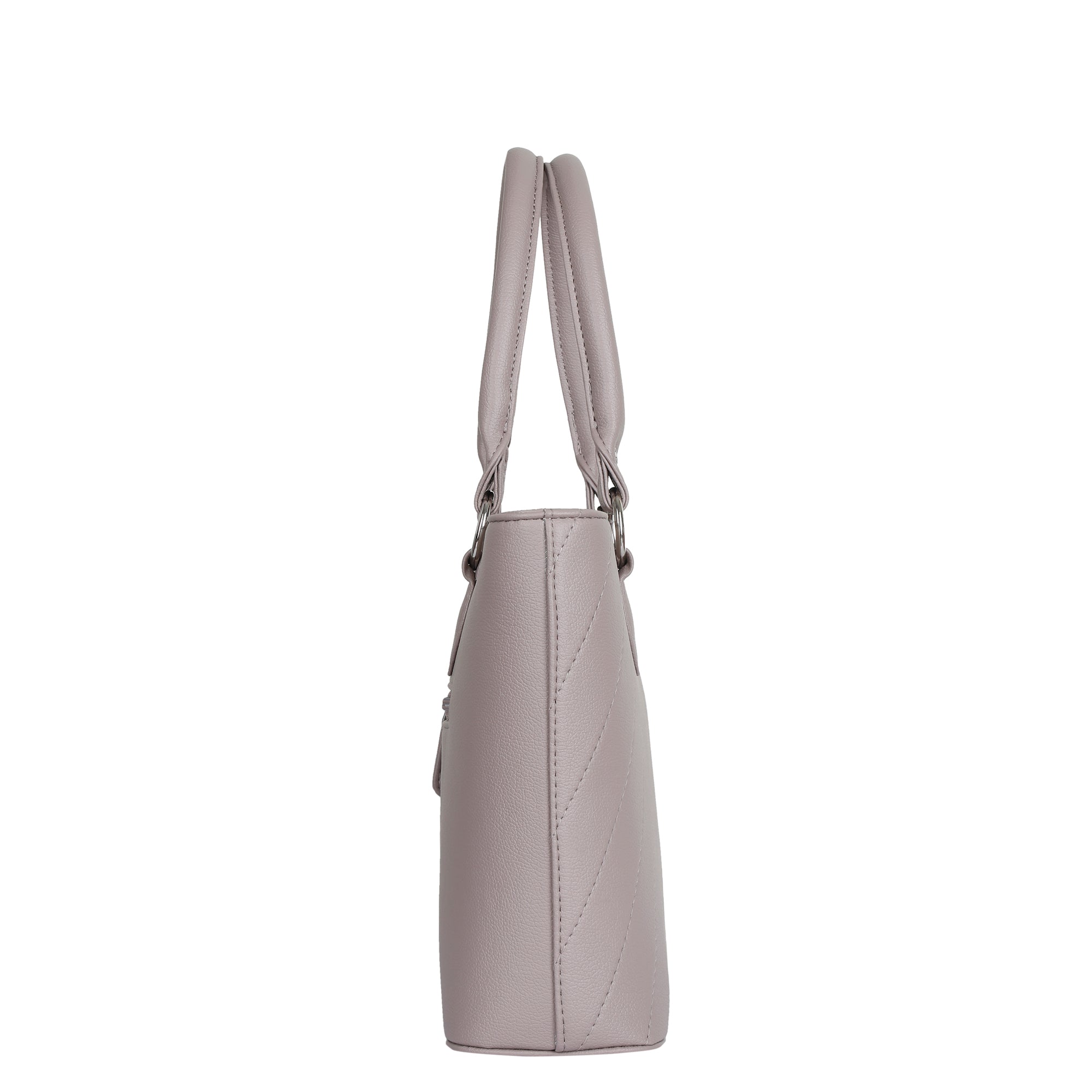 Mauve Vegan Leather Tote Satchel – Women’s Top Handle Shoulder Bag