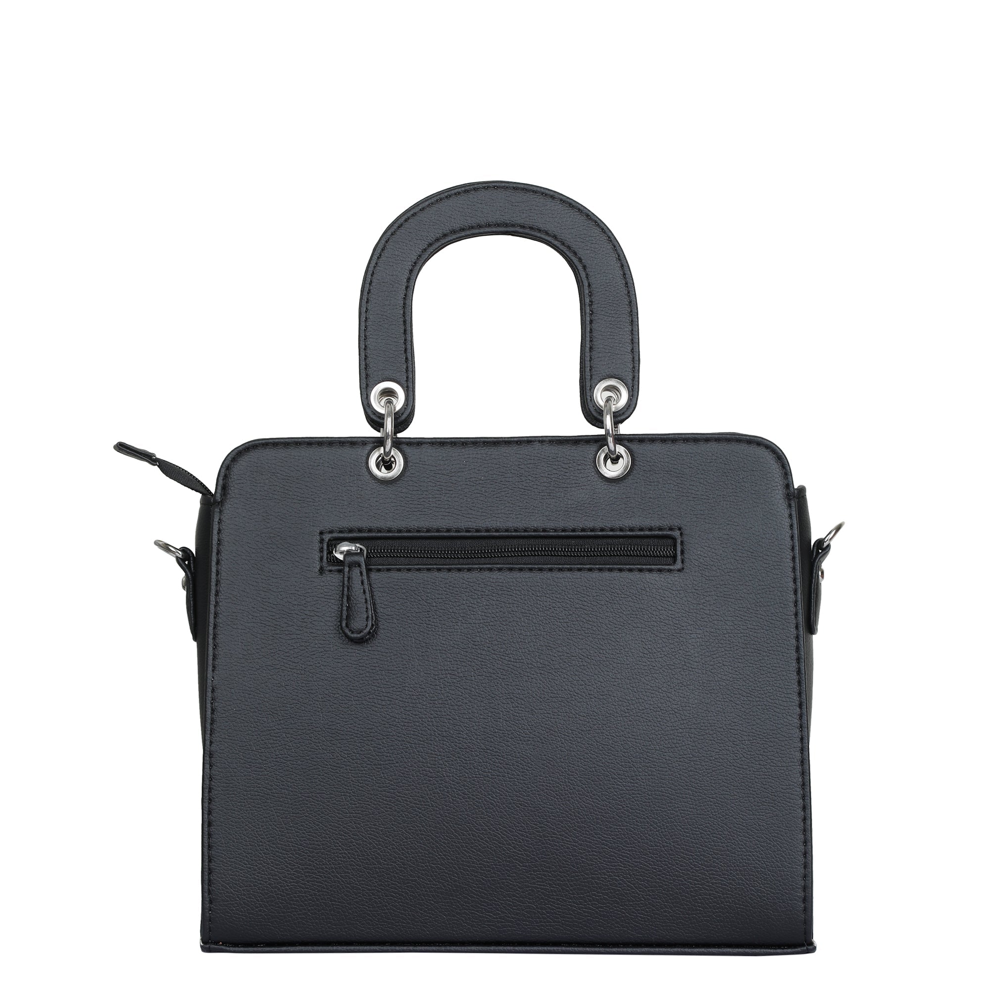 Black Quilted Faux Leather Tote Bag – Women’s Top Handle Satchel Handbag