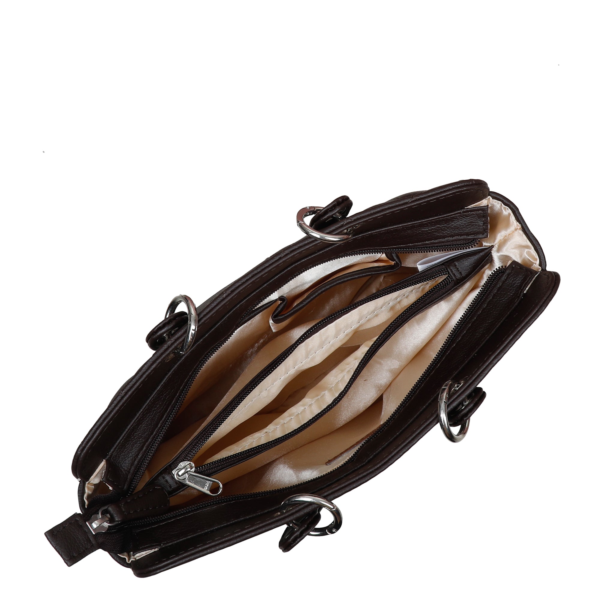 Brown Quilted Faux Leather Tote Bag – Women’s Top Handle Satchel Handbag
