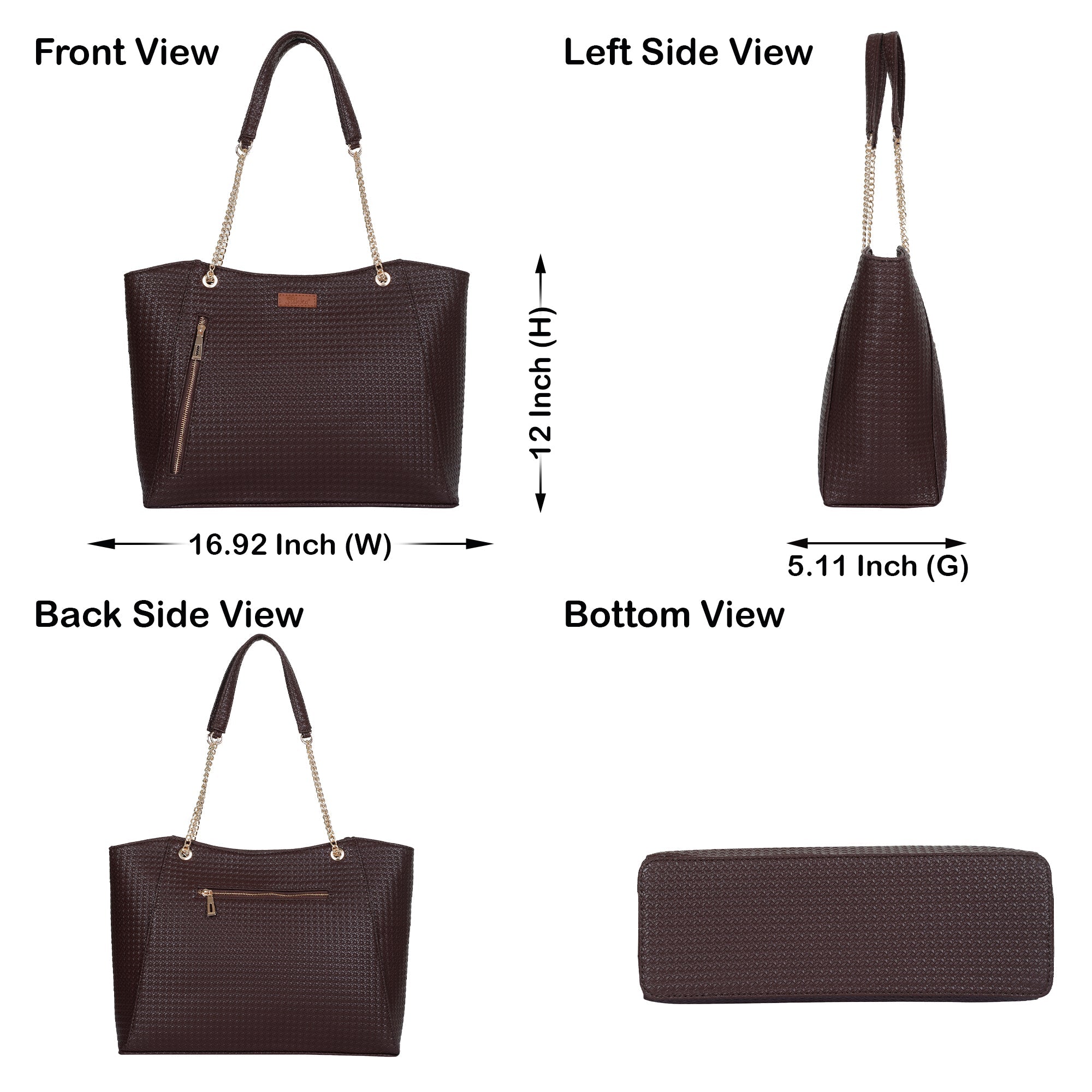 Sishka Brown Satchel Bag – Stylish Vegan Leather Tote Purse for Women with Top Handles