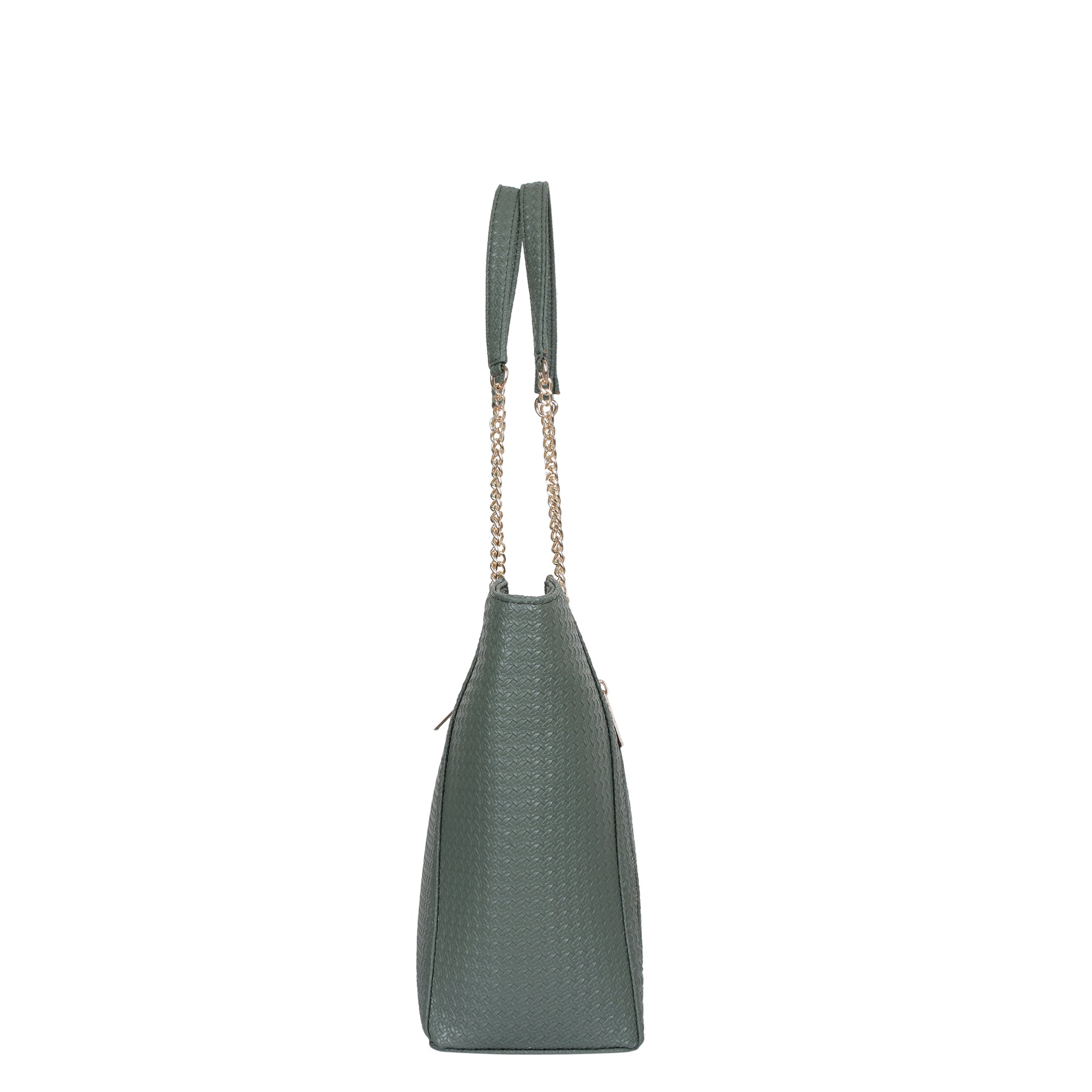 Sishka Green Vegan Leather Satchel – Elegant Women’s Tote, Shoulder Handbag with Top Handles