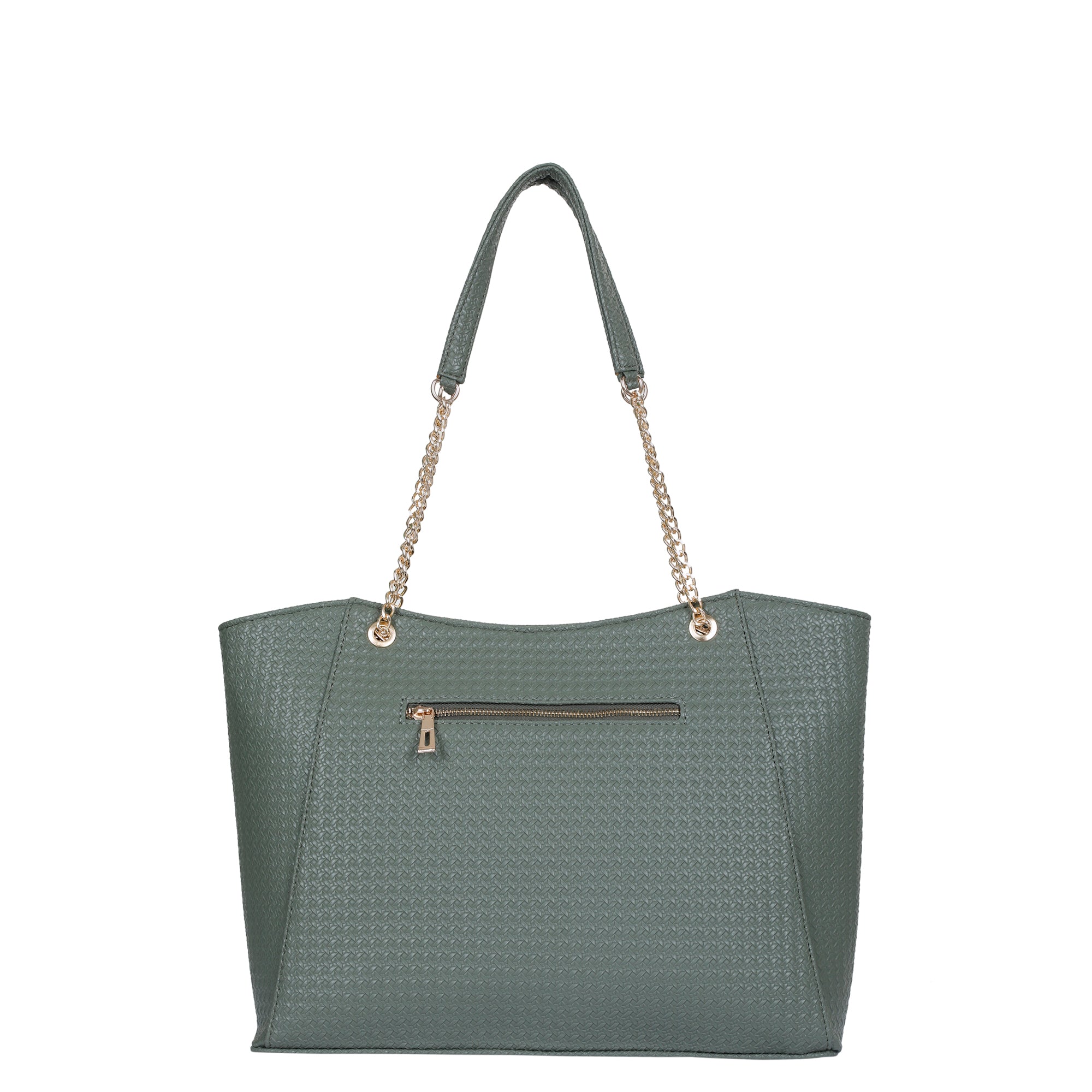 Sishka Green Vegan Leather Satchel – Elegant Women’s Tote, Shoulder Handbag with Top Handles