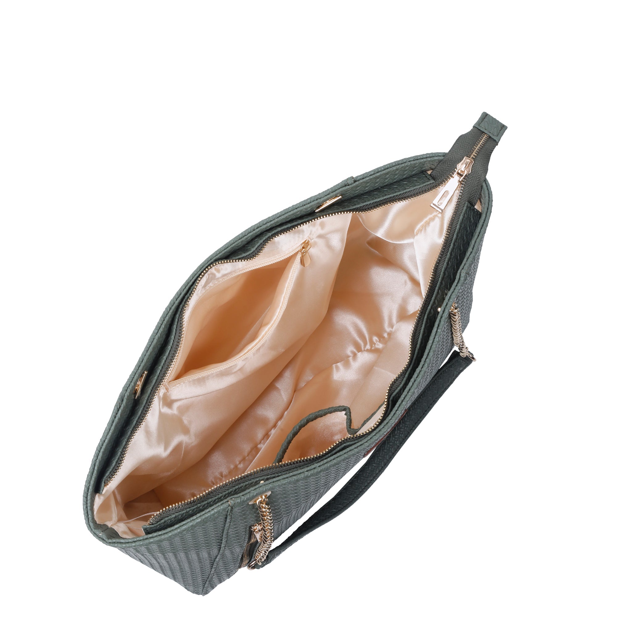 Sishka Green Vegan Leather Satchel – Elegant Women’s Tote, Shoulder Handbag with Top Handles