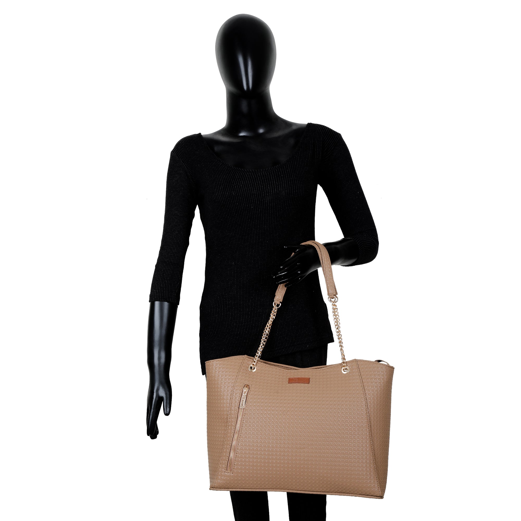 Sishka Taupe Satchel Handbag – Women’s Vegan Leather Top Handle Tote & Shoulder Bag