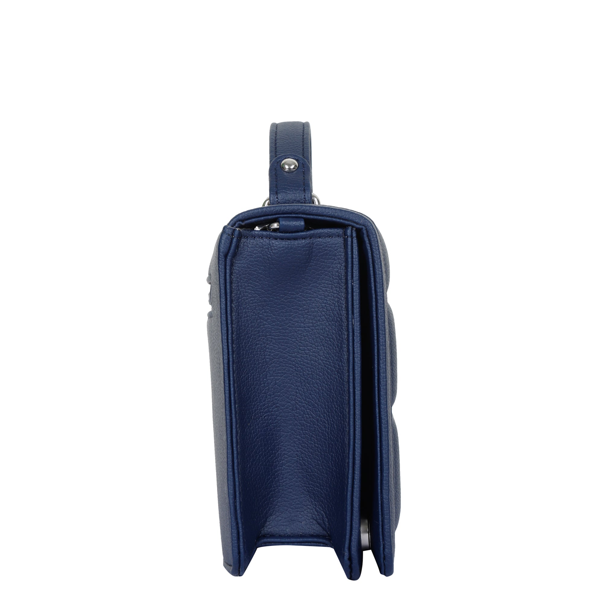 Blue Faux Leather Crossbody Sling Bag – Women’s Chain Strap Shoulder Handbag