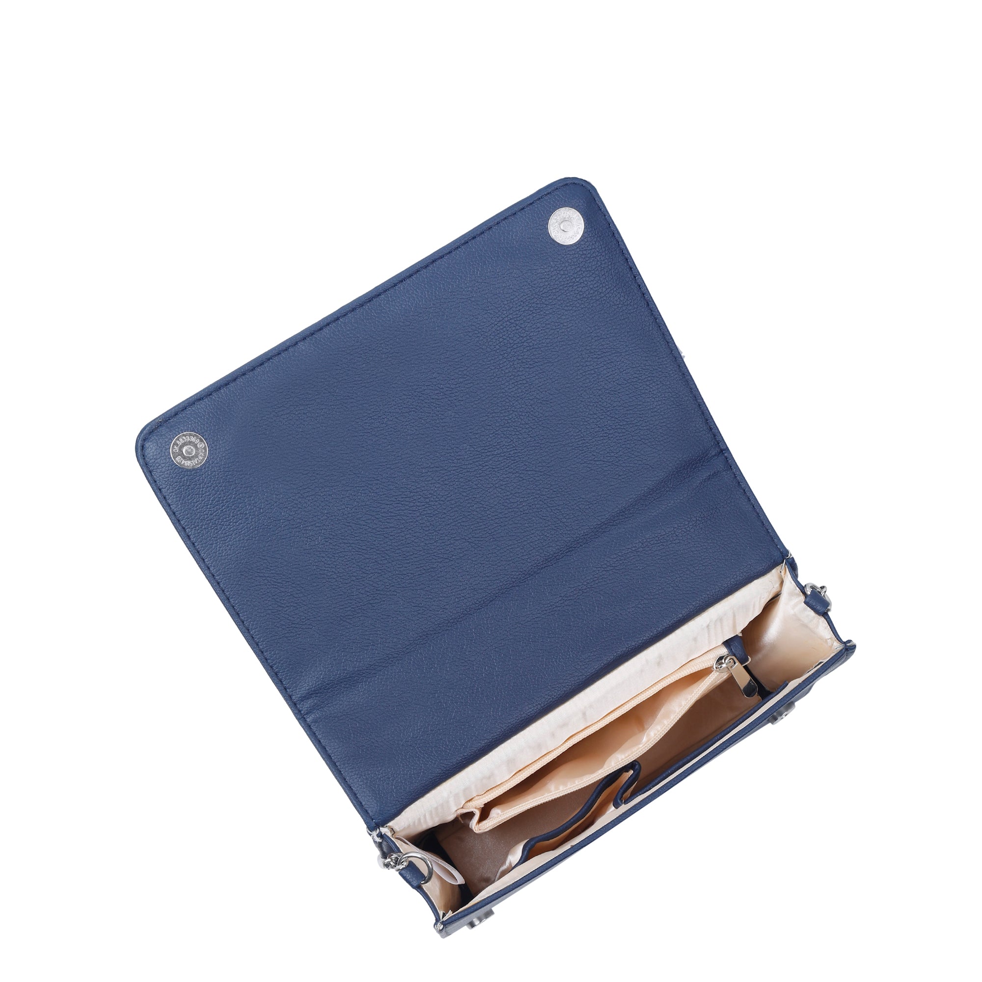 Blue Faux Leather Crossbody Sling Bag – Women’s Chain Strap Shoulder Handbag