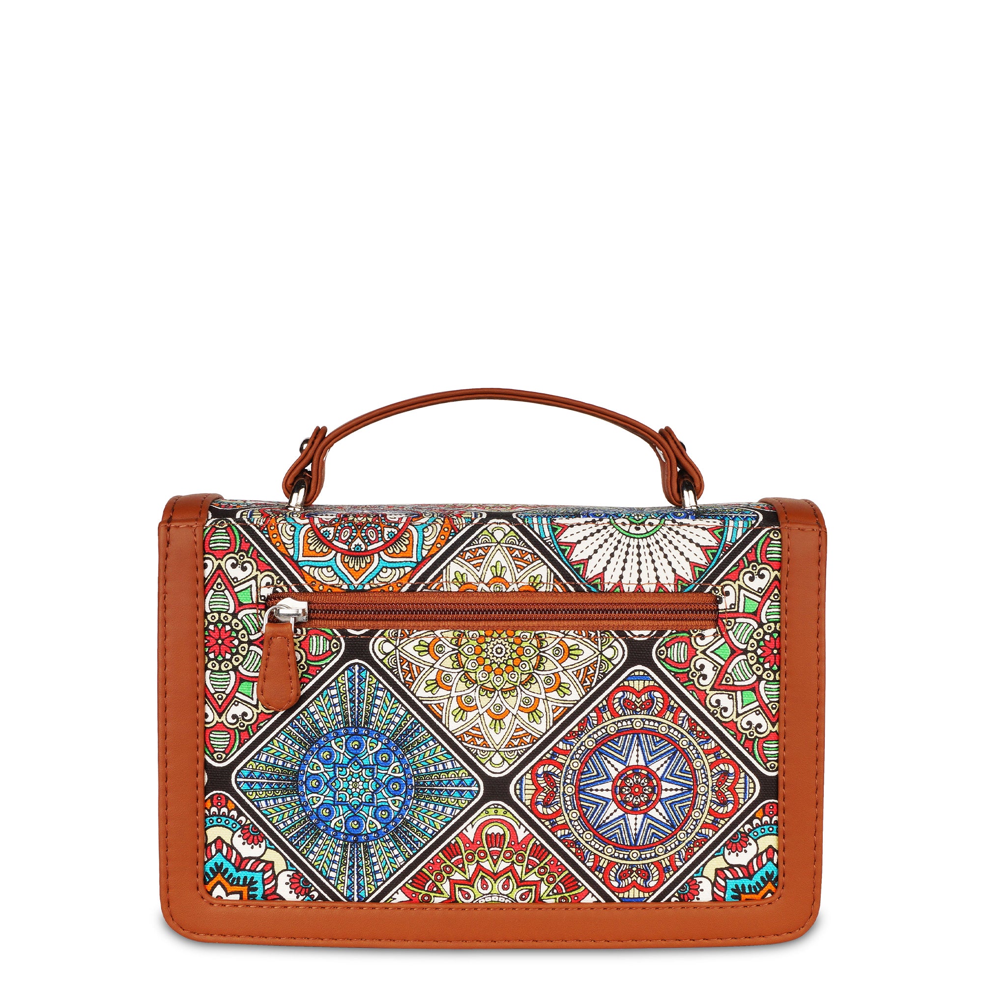 Sishka Multicolour Canvas Crossbody Sling Bag with Chain Strap & Top Handle