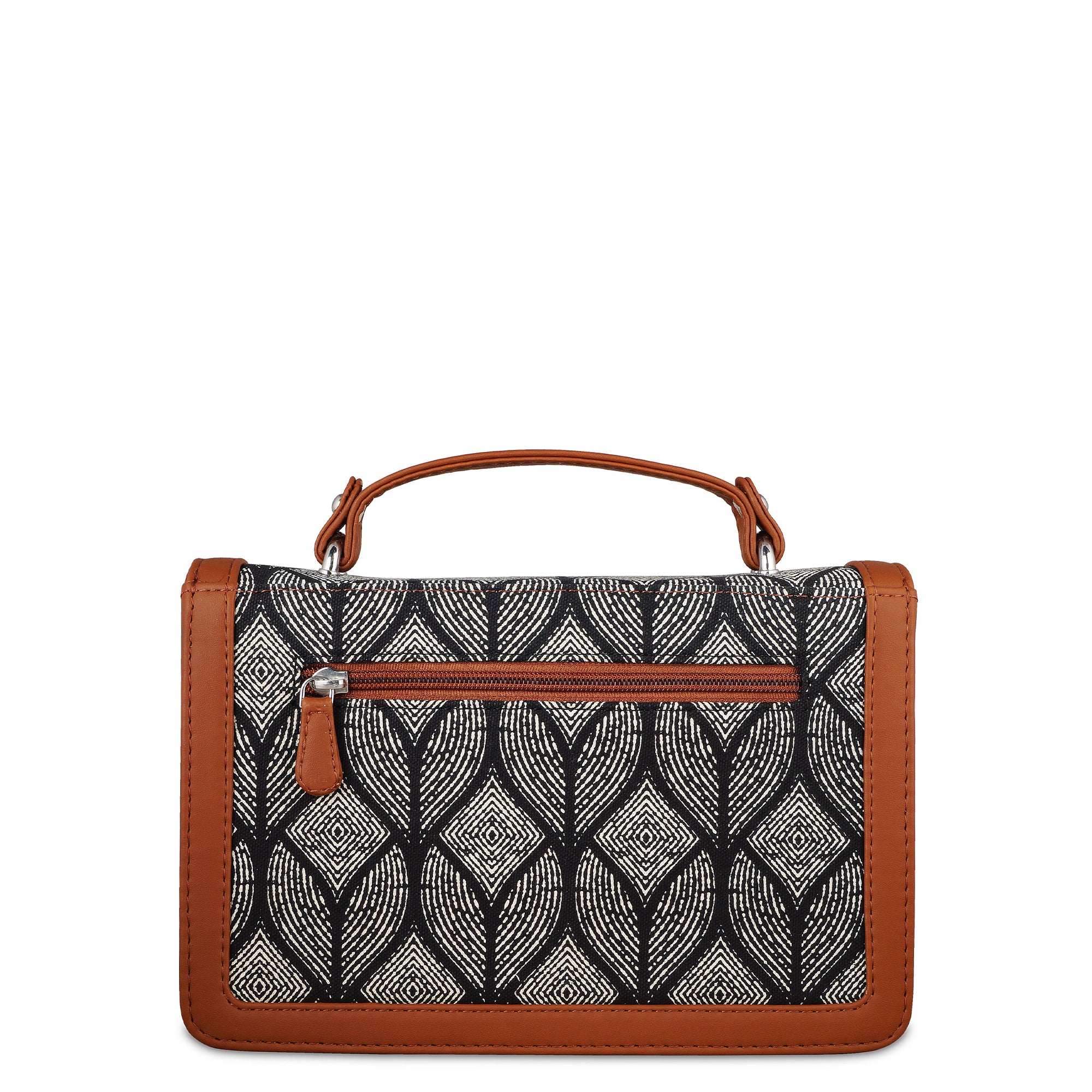 Sishka Monochrome Crossbody Sling Bag – Canvas Shoulder Purse with Leather Trim