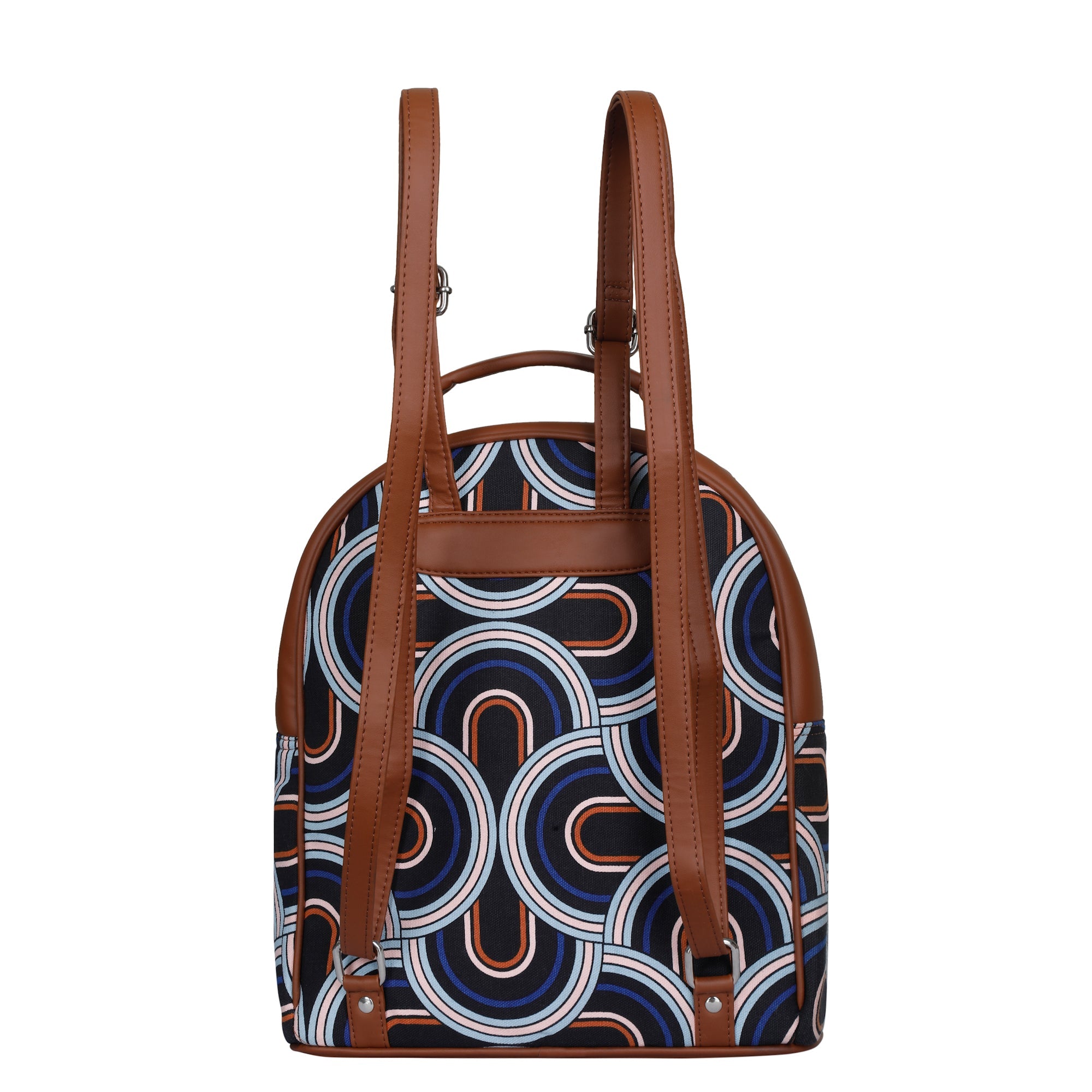 Abstract Handcrafted Printed Backpack – Stylish Shoulder Bag for Work & Travel