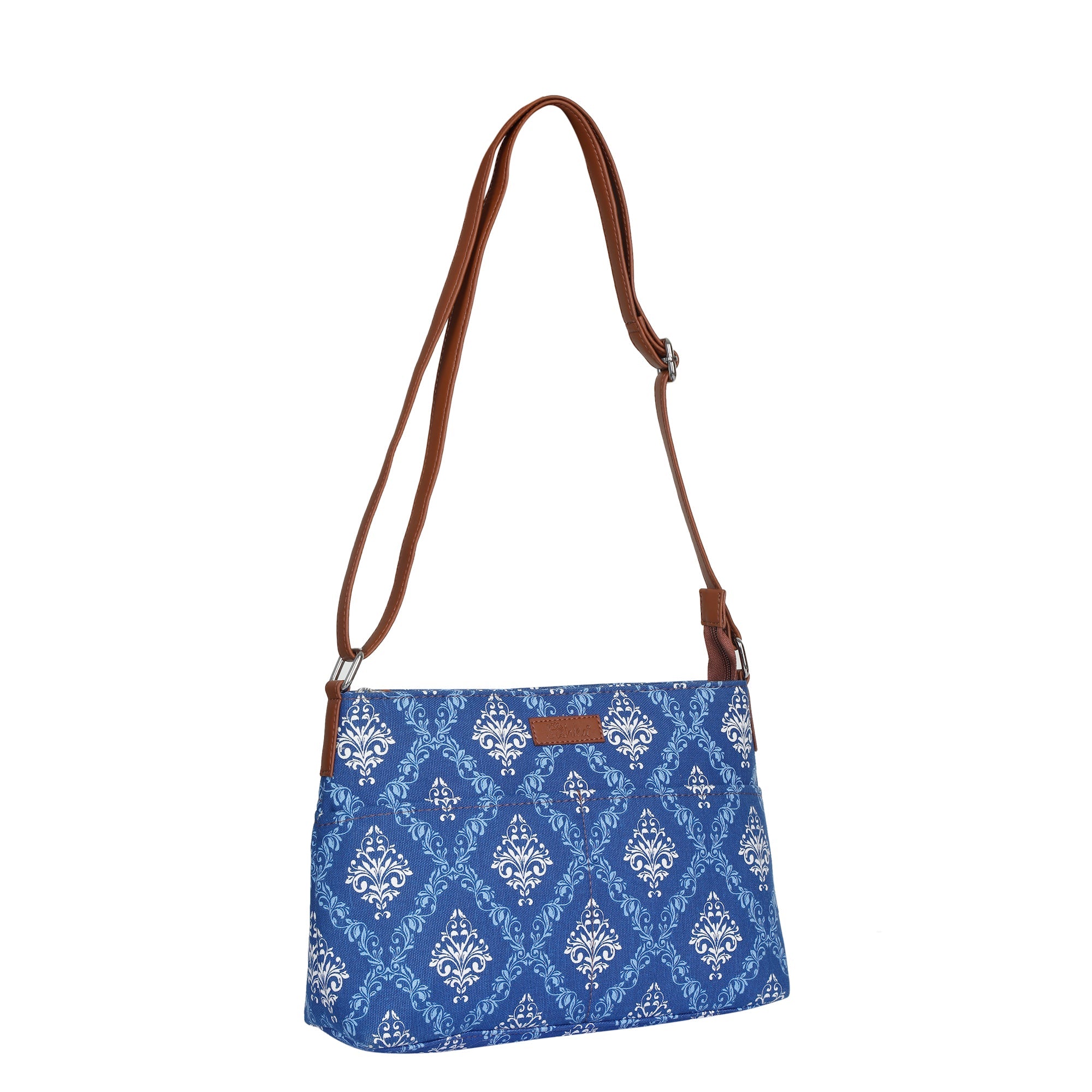 Sishka Blue Crossbody Sling Bag – Canvas Women Purse for Office & Everyday Use