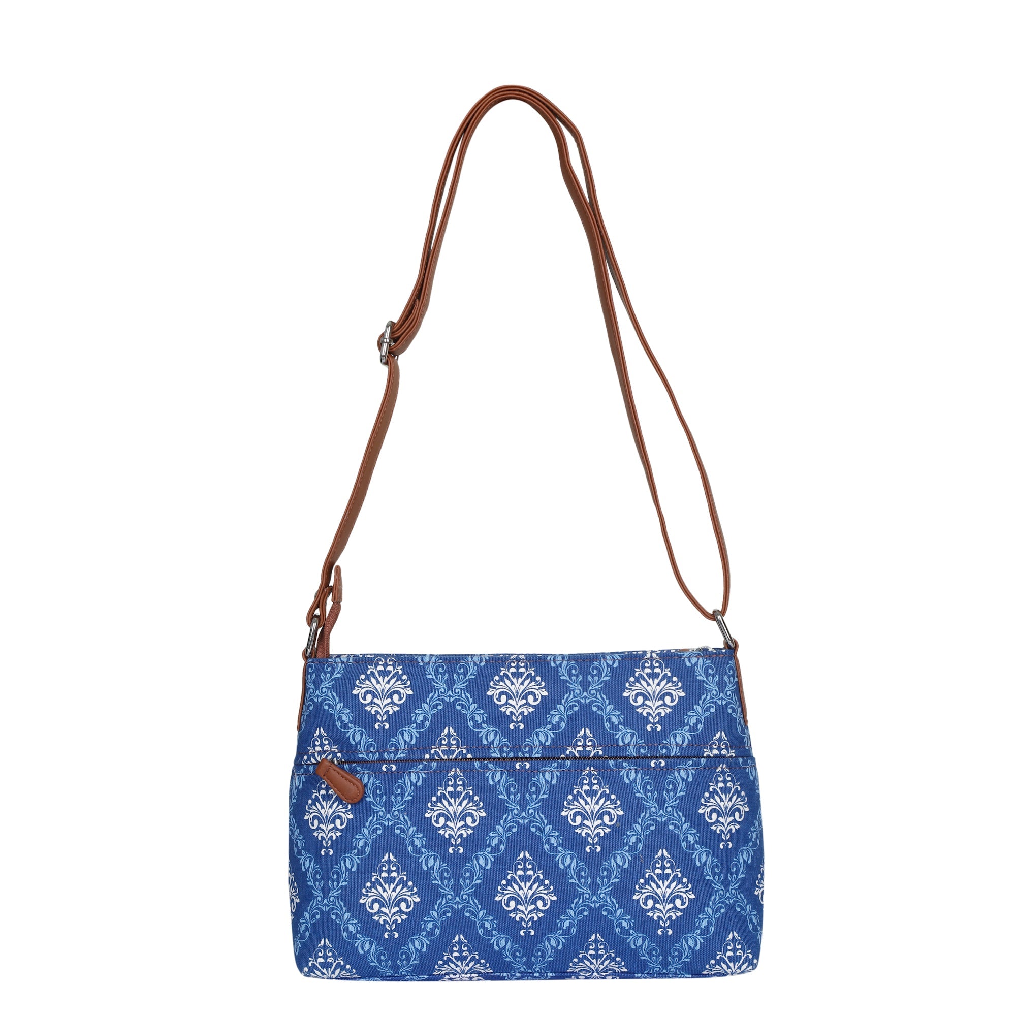 Sishka Blue Crossbody Sling Bag – Canvas Women Purse for Office & Everyday Use