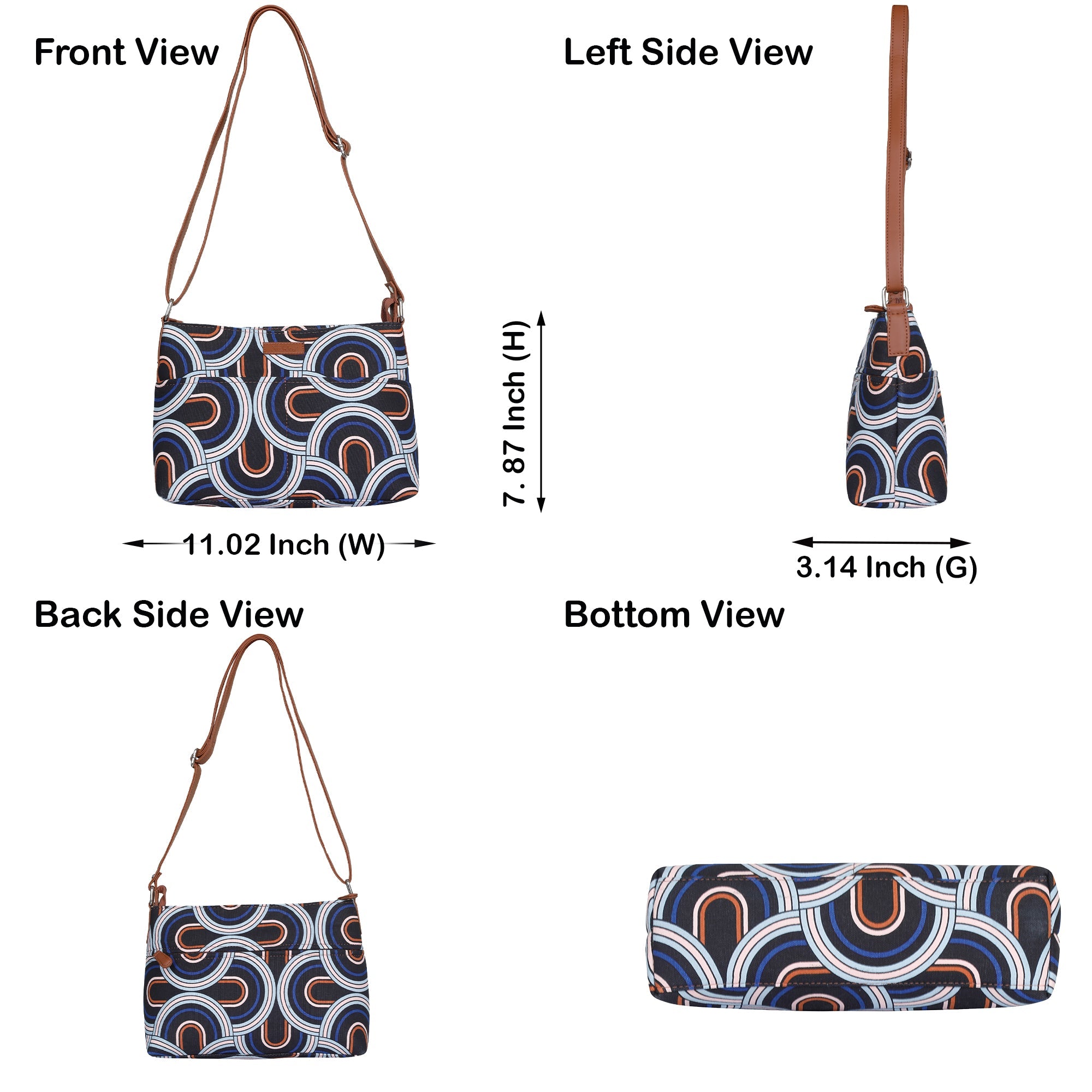 Sishka Abstract Crossbody Sling Bag – Women's Shoulder Purse for Casual Days