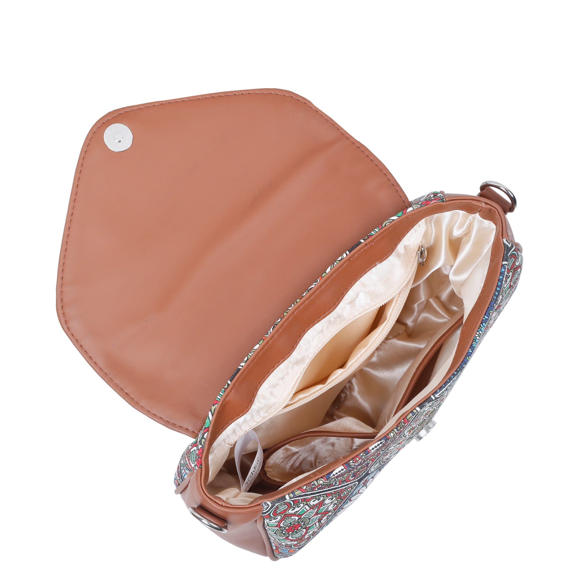 Sishka Multicolour Crossbody Sling Bag – Canvas Purse with Strap & Leather Trim