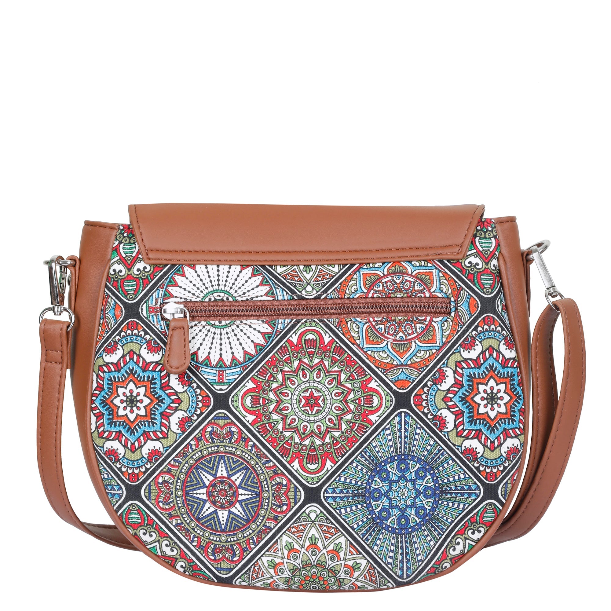 Sishka Multicolour Crossbody Sling Bag – Canvas Purse with Strap & Leather Trim