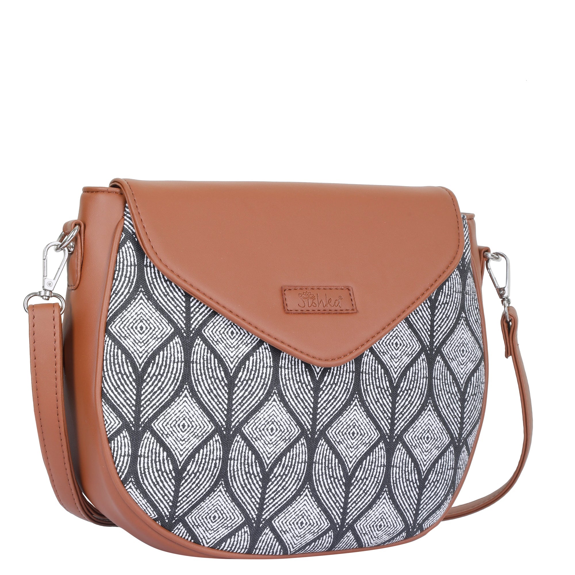 Sishka Monochrome Ladies Crossbody Sling Bag – Canvas Shoulder Purse for Ladies