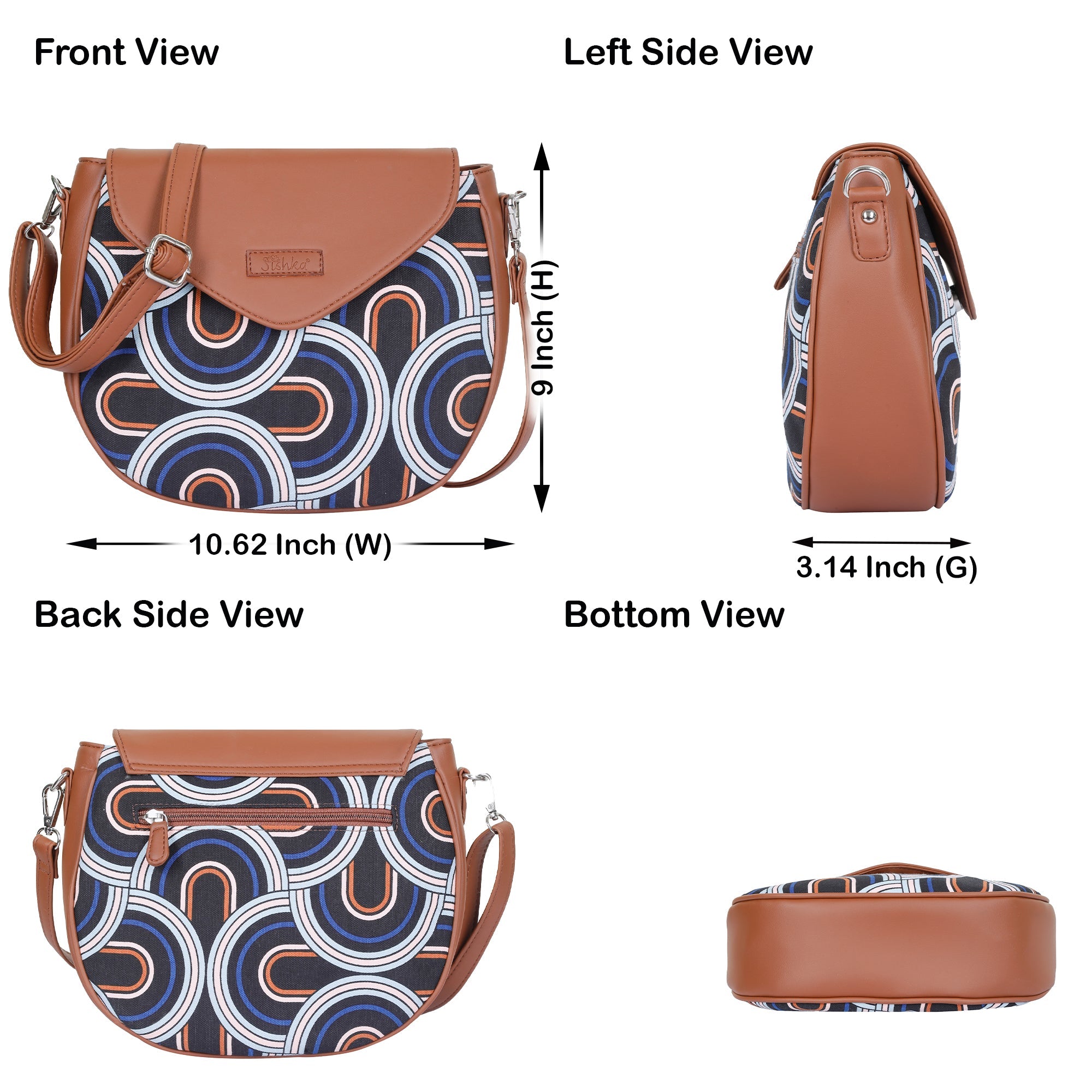 Sishka Abstract Crossbody Sling Bag – Canvas Shoulder Purse For Women