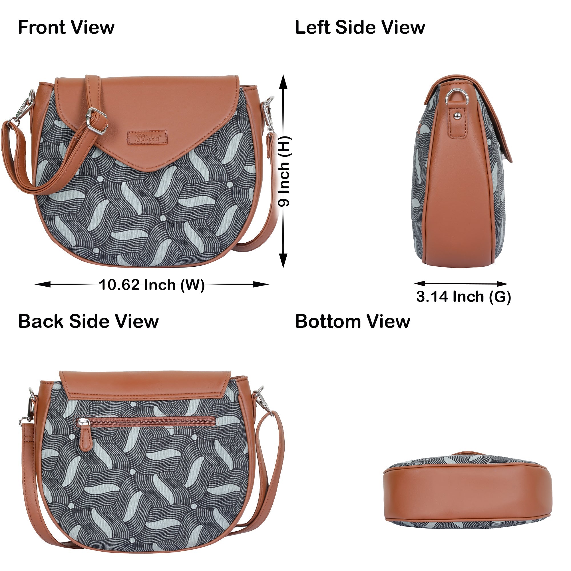 Sishka Olive Green Crossbody Sling Bag – Canvas Purse with Strap for Daily Use