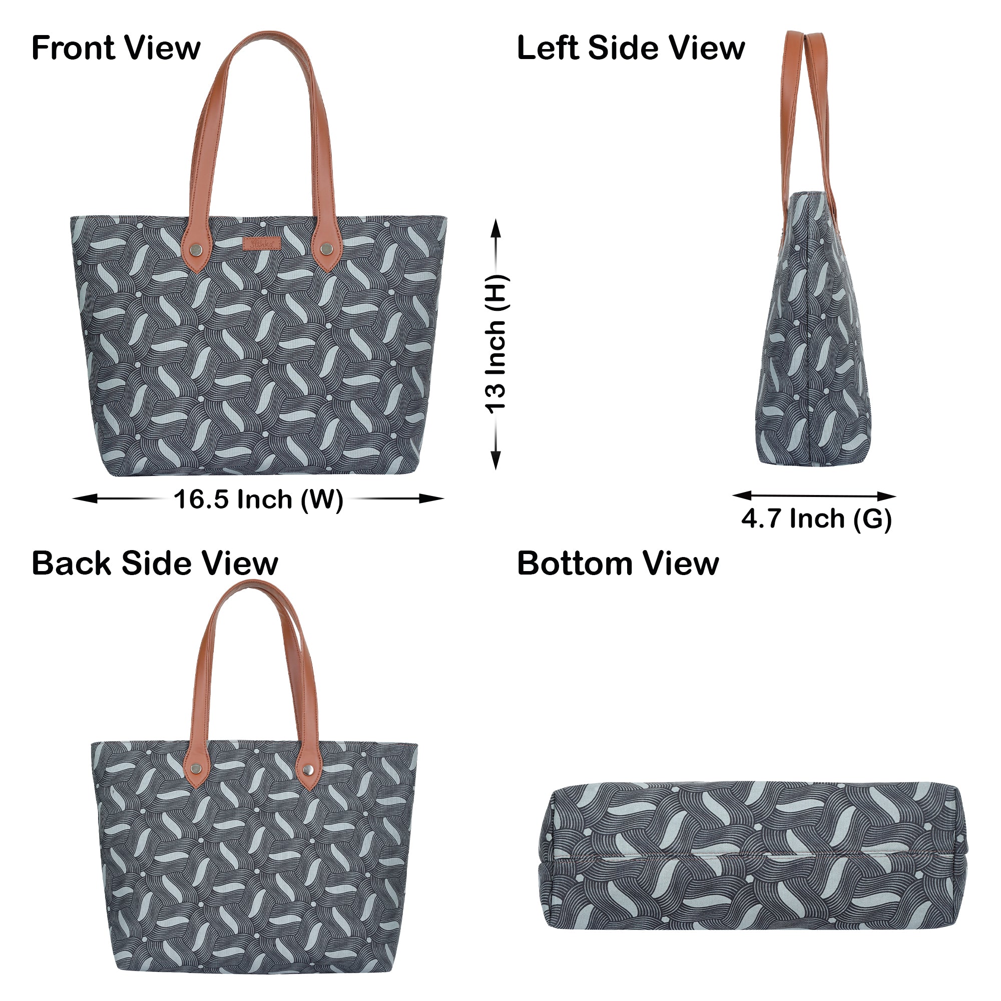 Olive Green Handcrafted Printed Tote Bag for Women – Durable Shoulder Satchel & Purse