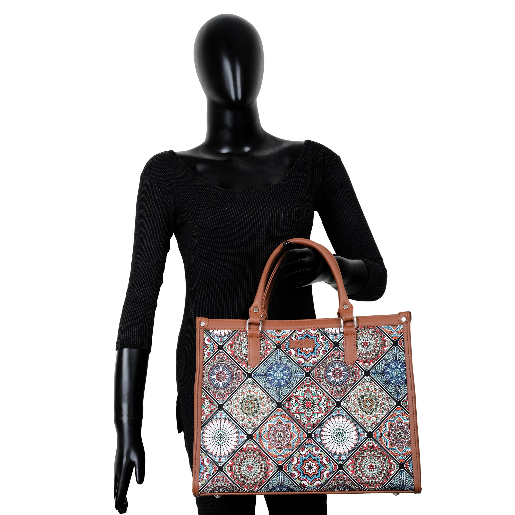 Multicolor Handcrafted Printed Laptop Bag – Satchel Purse for Women’s Daily Use