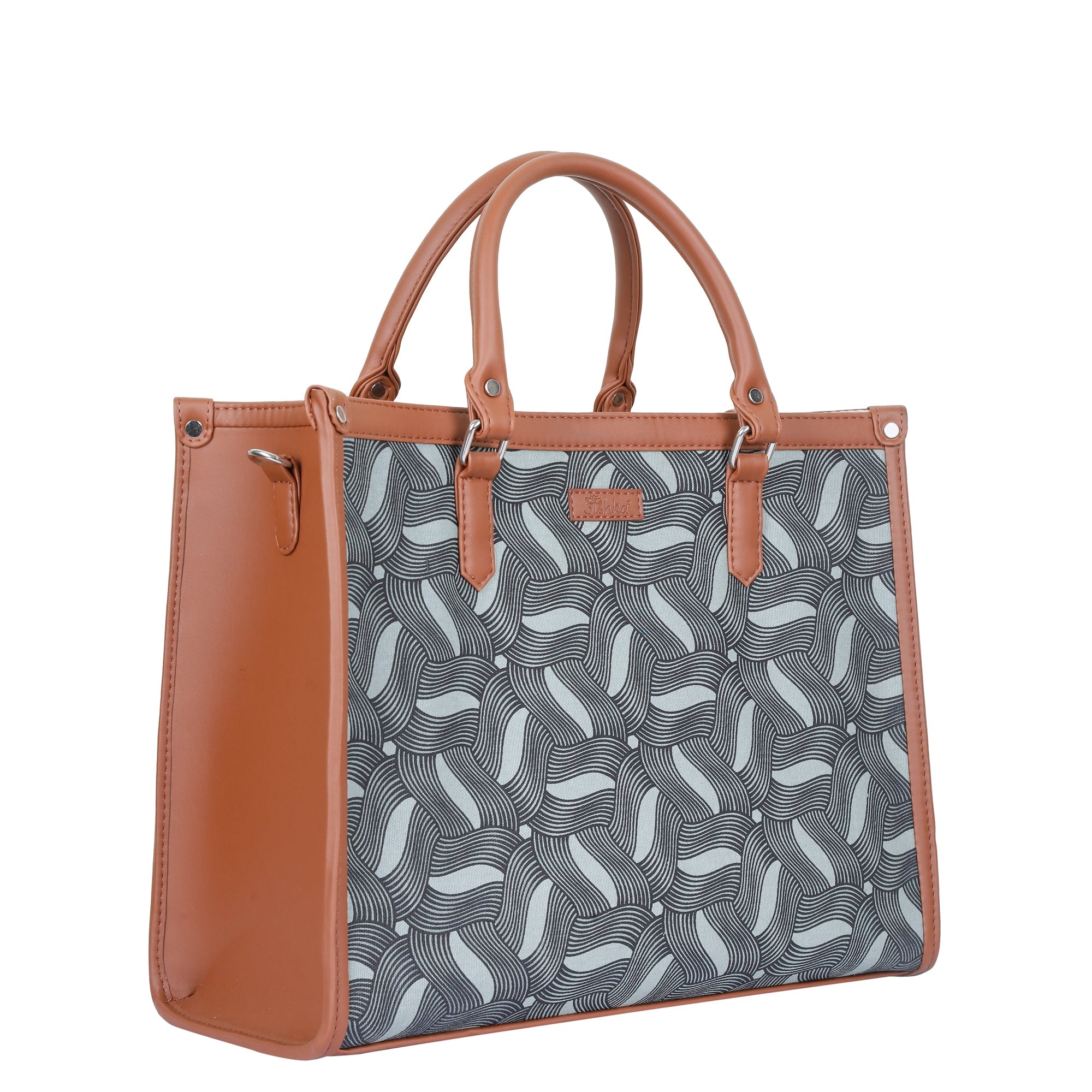 Women’s Olive Handcrafted Printed Laptop Bag | Shoulder Satchel Tote for Office & Daily Use