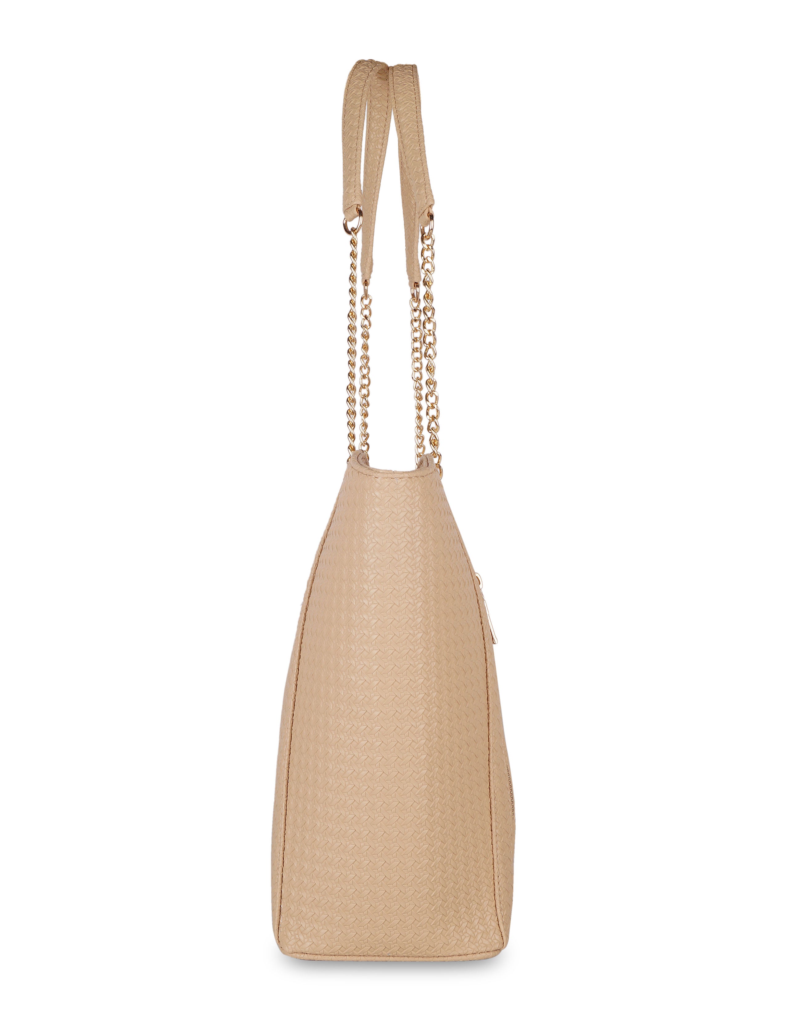 Sishka Beige Satchel Handbag for Women – Vegan Leather Top Handle Tote & Shoulder Bag