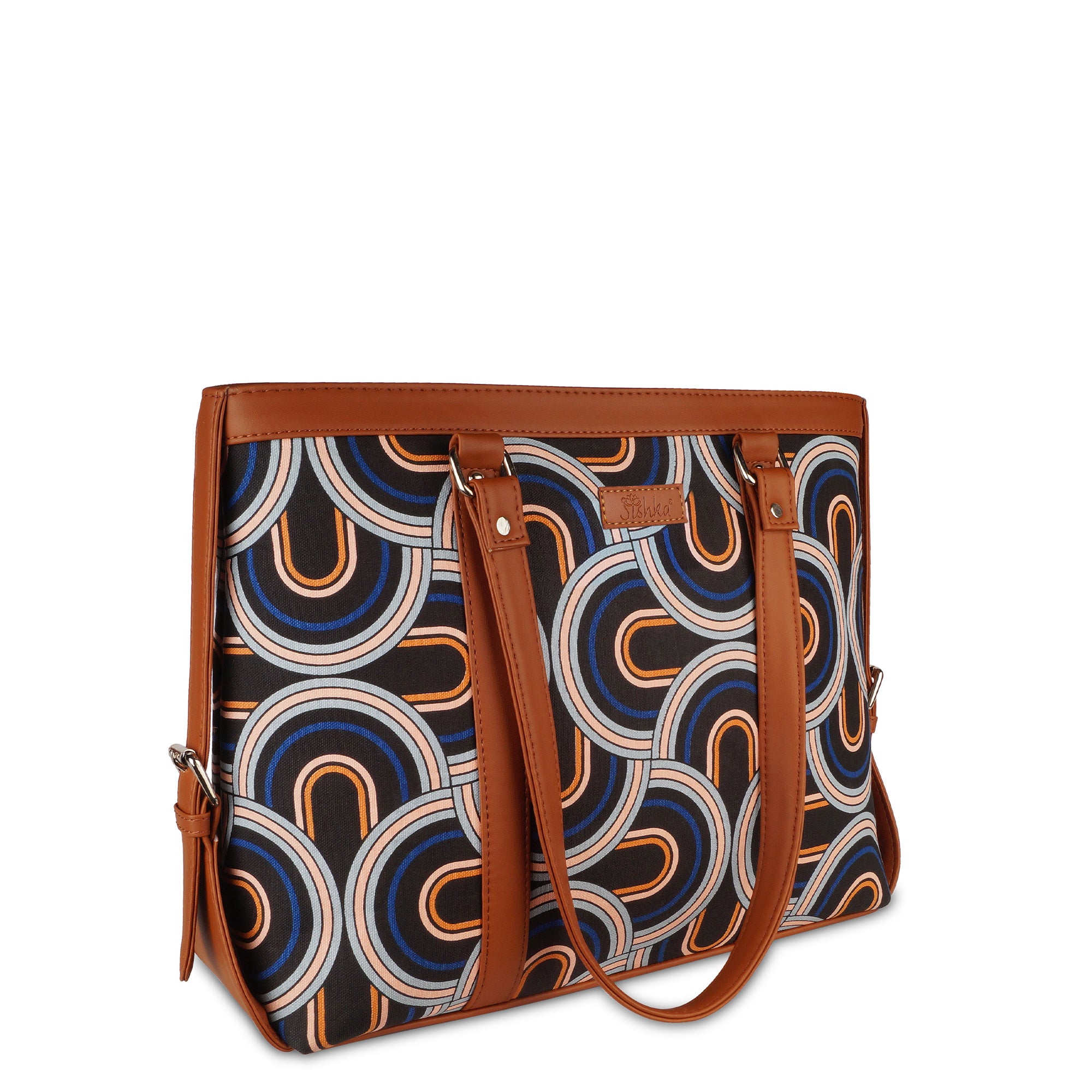 Abstract Handcrafted Printed Laptop Bag – Stylish Shoulder Tote for Women’s Everyday Use