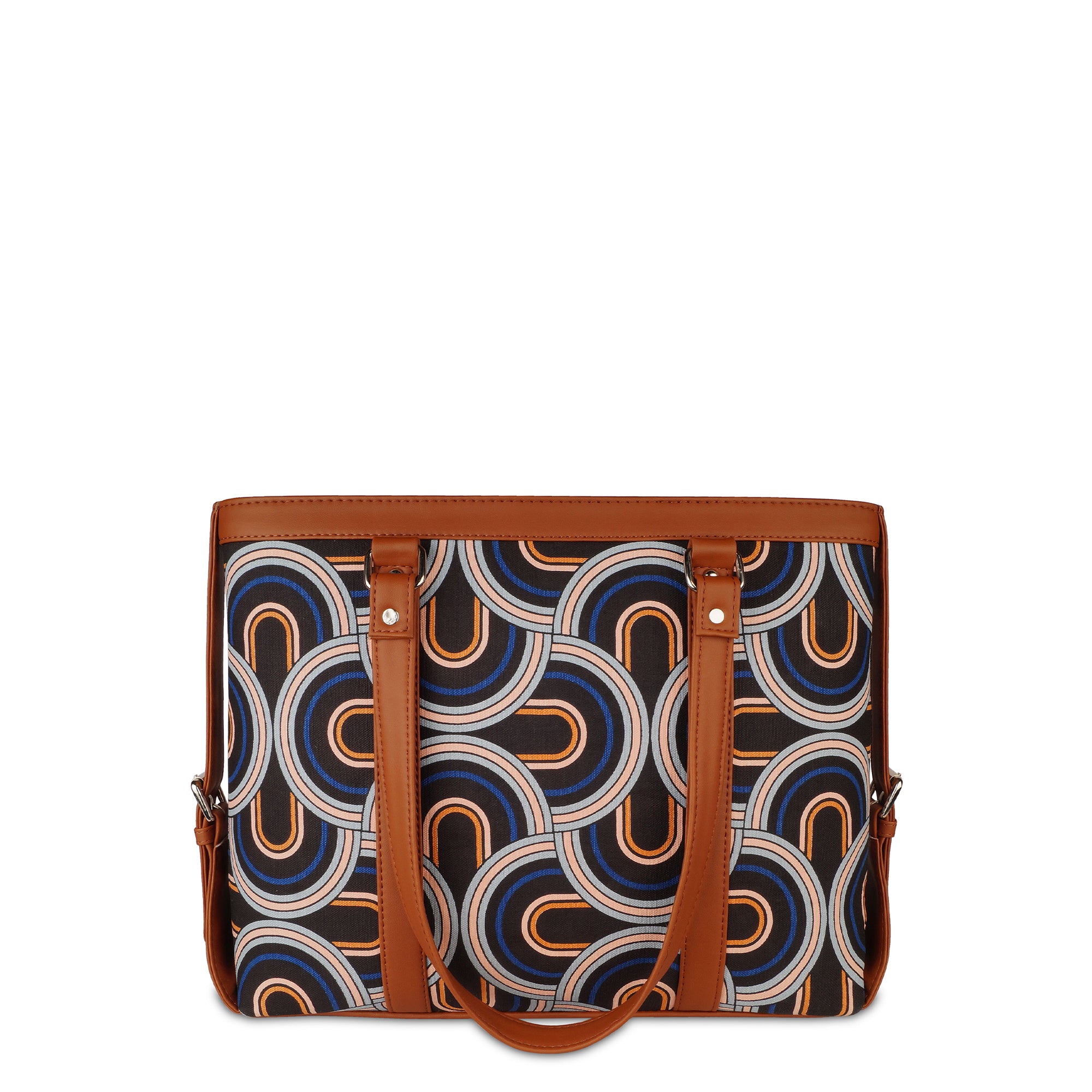 Abstract Handcrafted Printed Laptop Bag – Stylish Shoulder Tote for Women’s Everyday Use