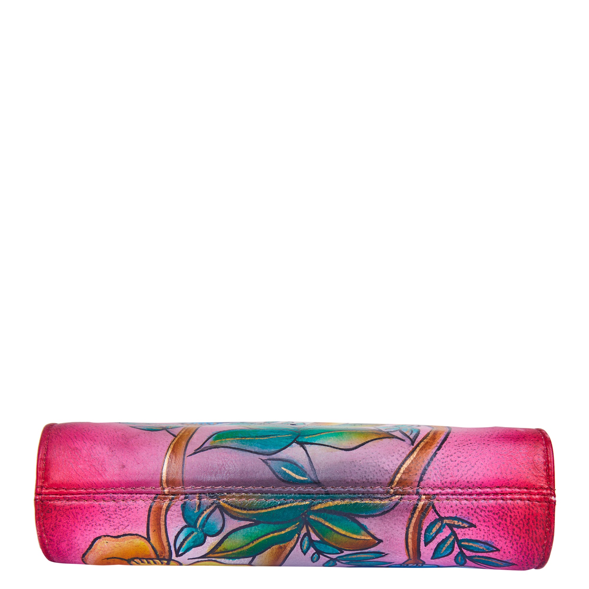 Hand-Painted Floral Elegance Crossbody Leather Bag