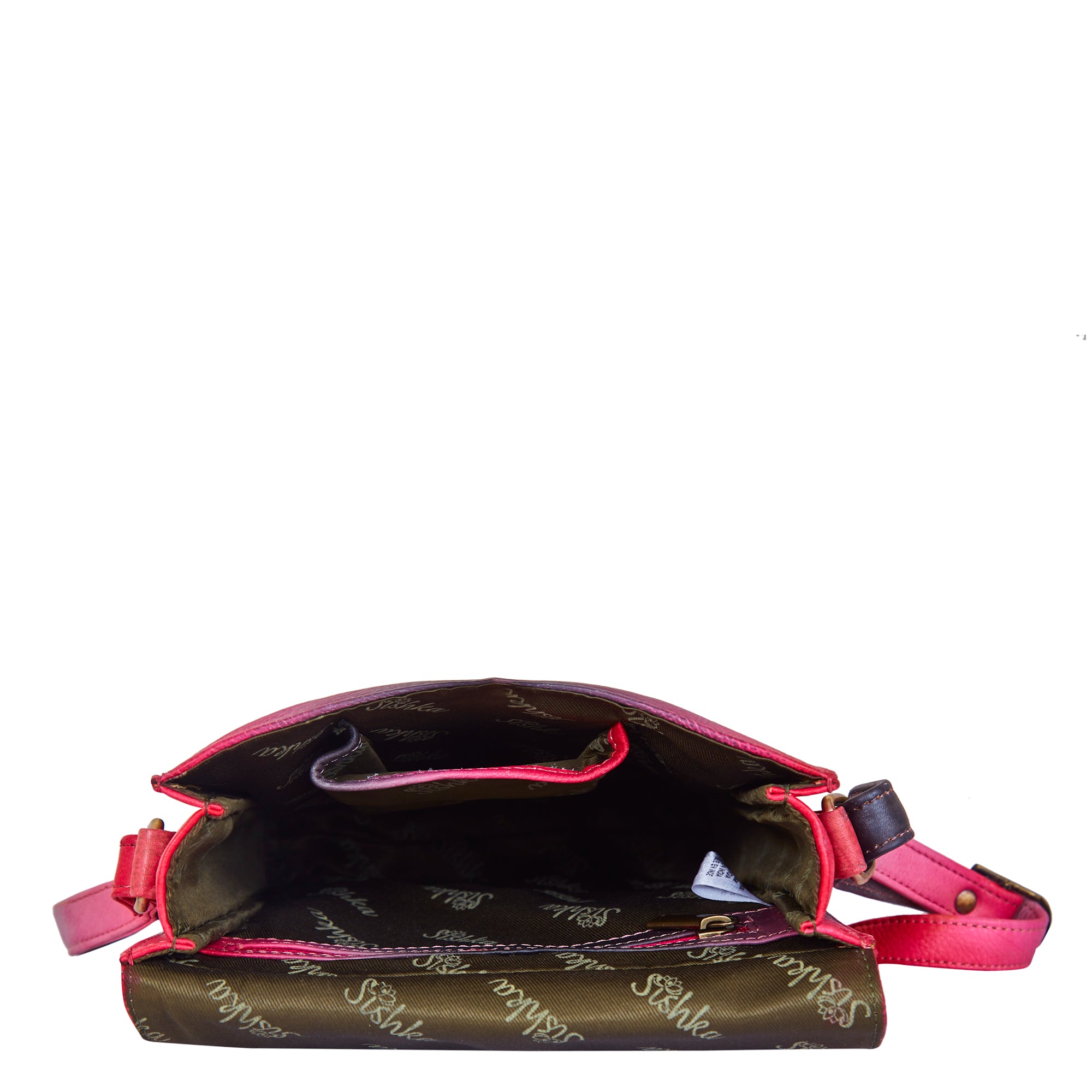 Hand-Painted Floral Elegance Crossbody Leather Bag