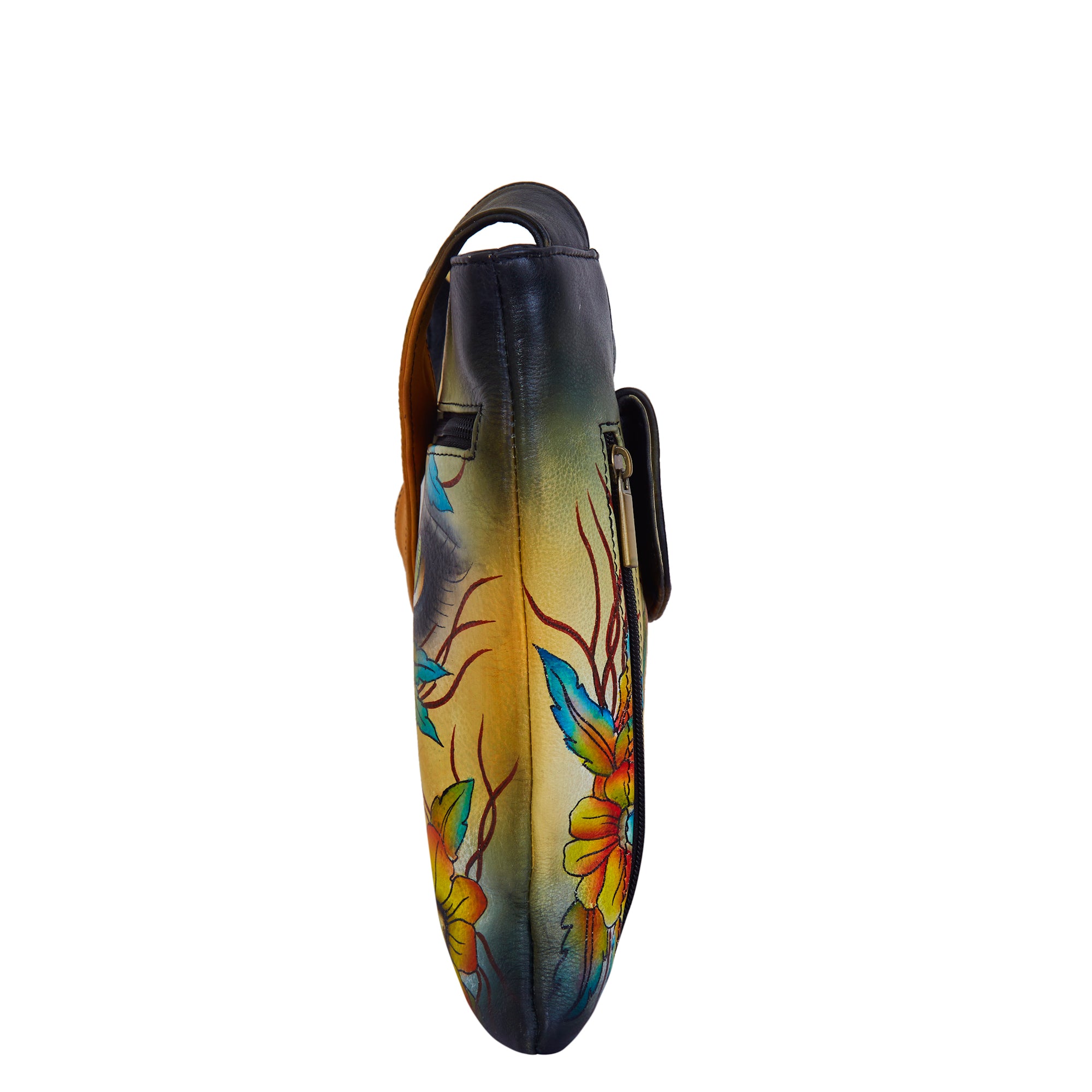 Modern Hand-Painted Art Cross Body Leather Bag