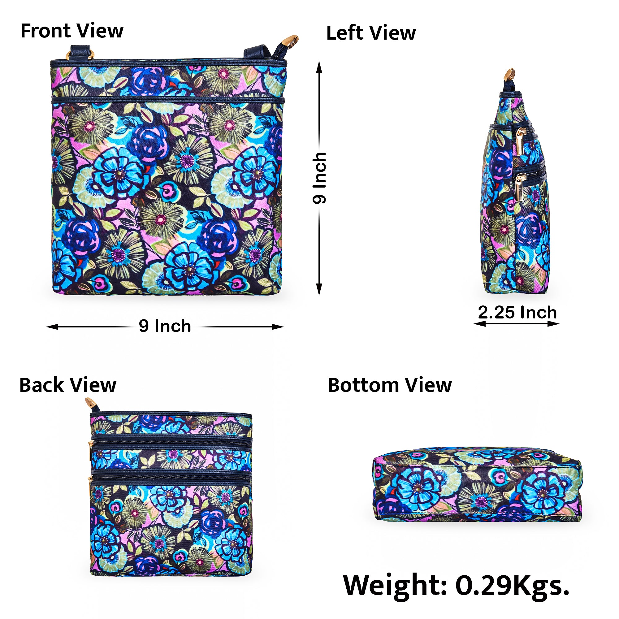 Elegant Women's Crossbody Bag with Botanical Print