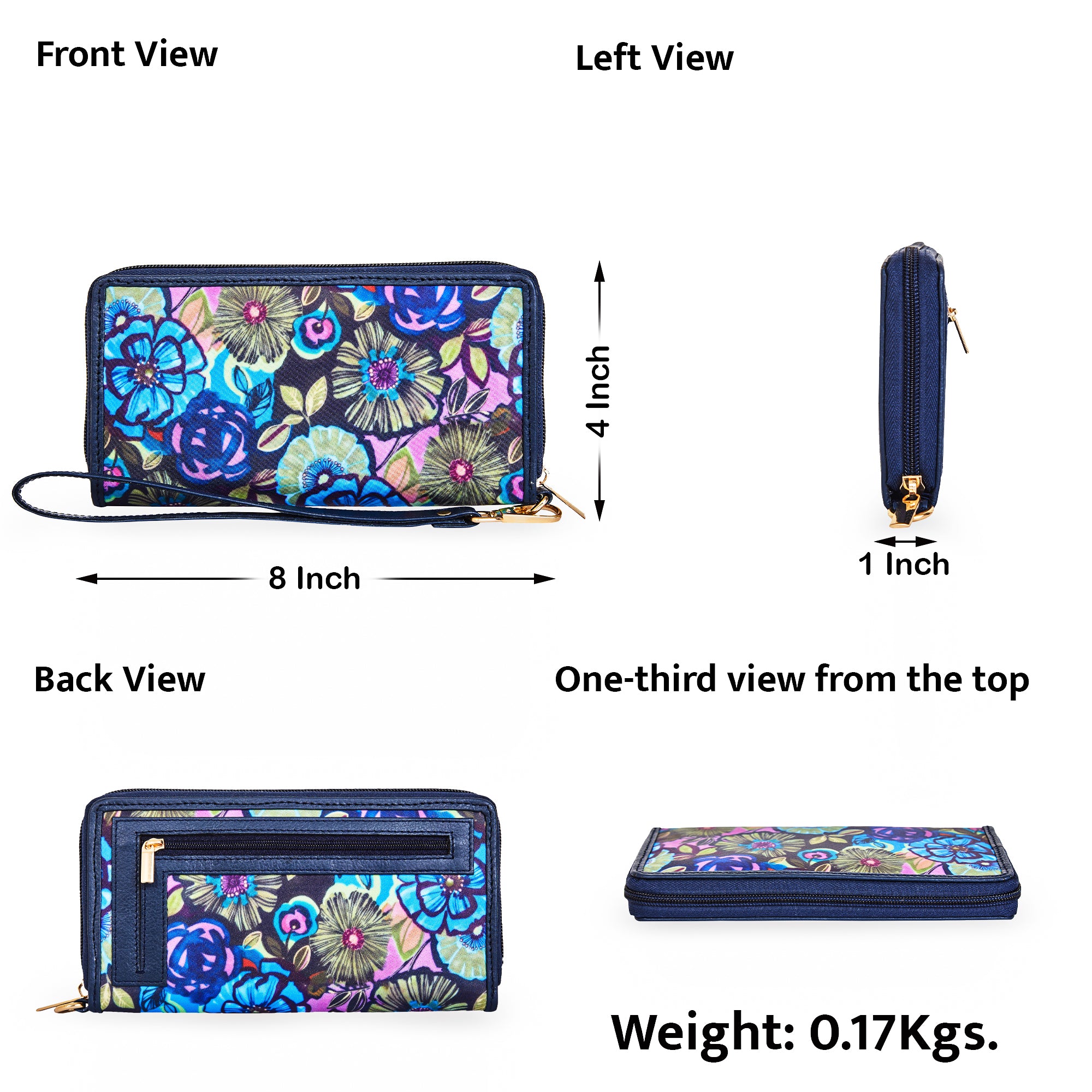 Floral Print Leather-Accented Wristlet Travel Wallet – Vibrant and Stylish for Women