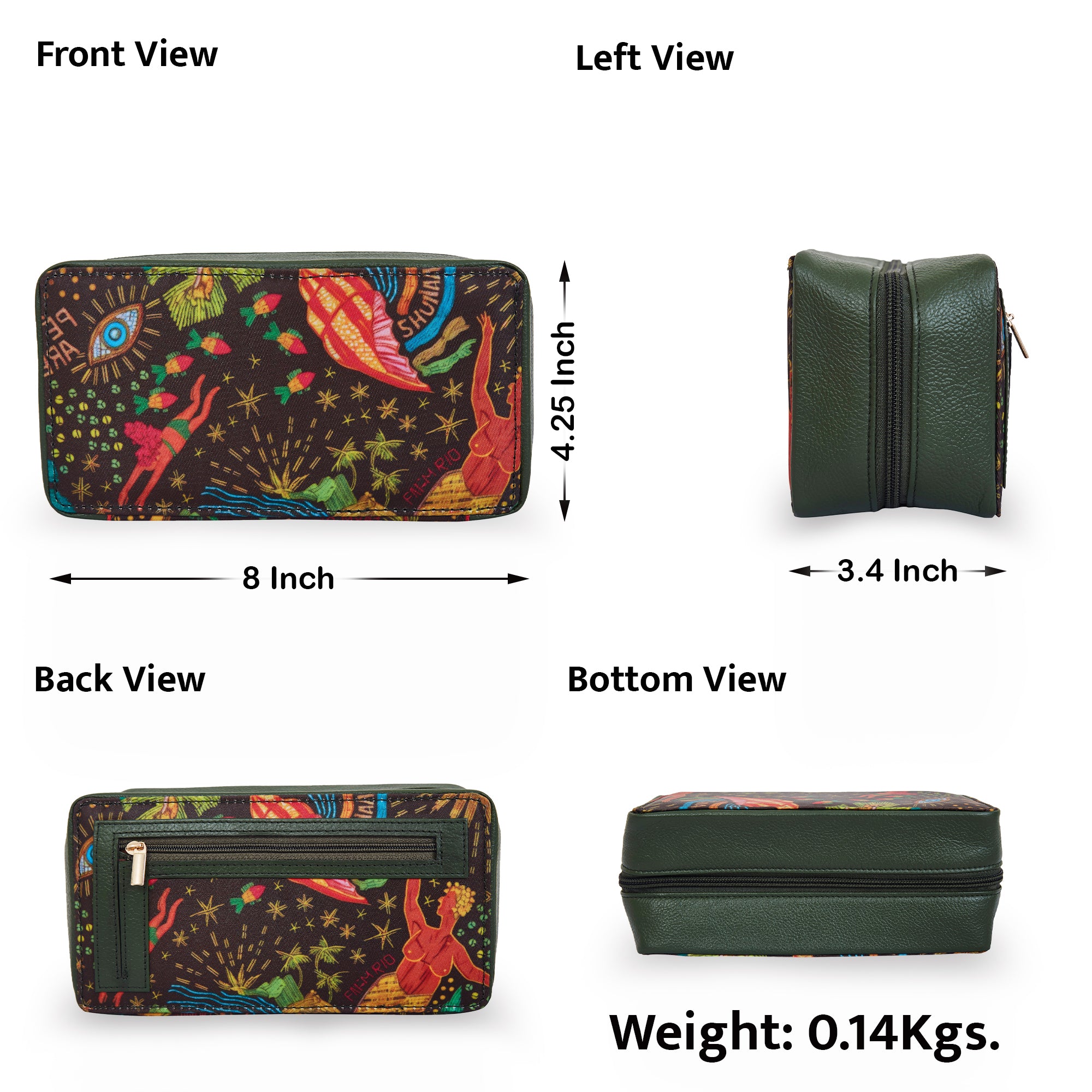 Coastal Travel jewellery Organizer for Women with Leather Details