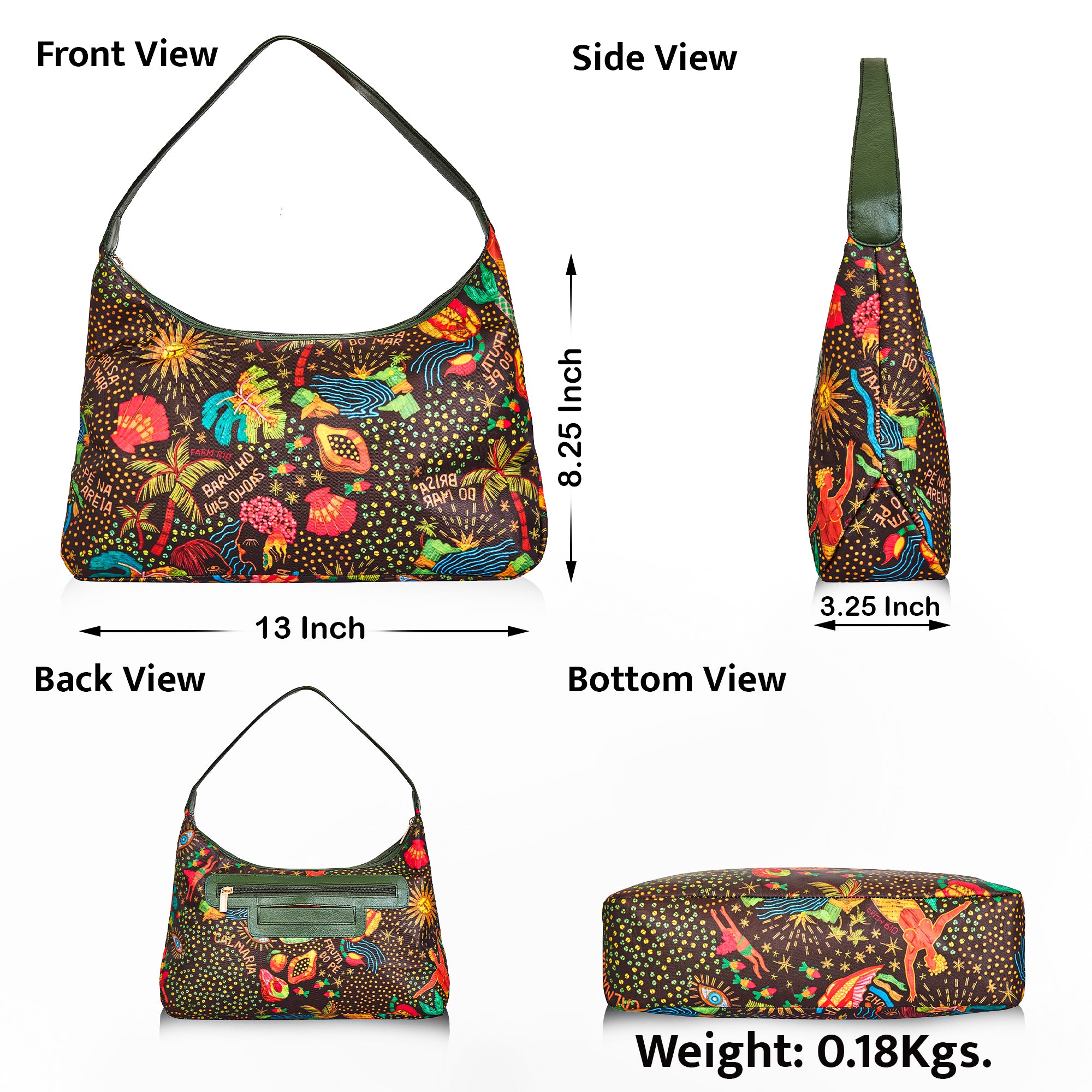 Women's Coastal Bliss Fabric Hobo Bag with Leather Accents