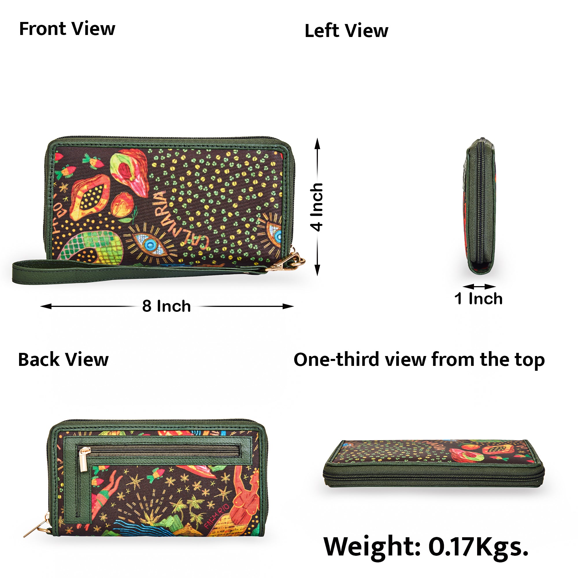 Stylish and Practical Wristlet Wallet for Women – Coastal Prints with Leather Accents