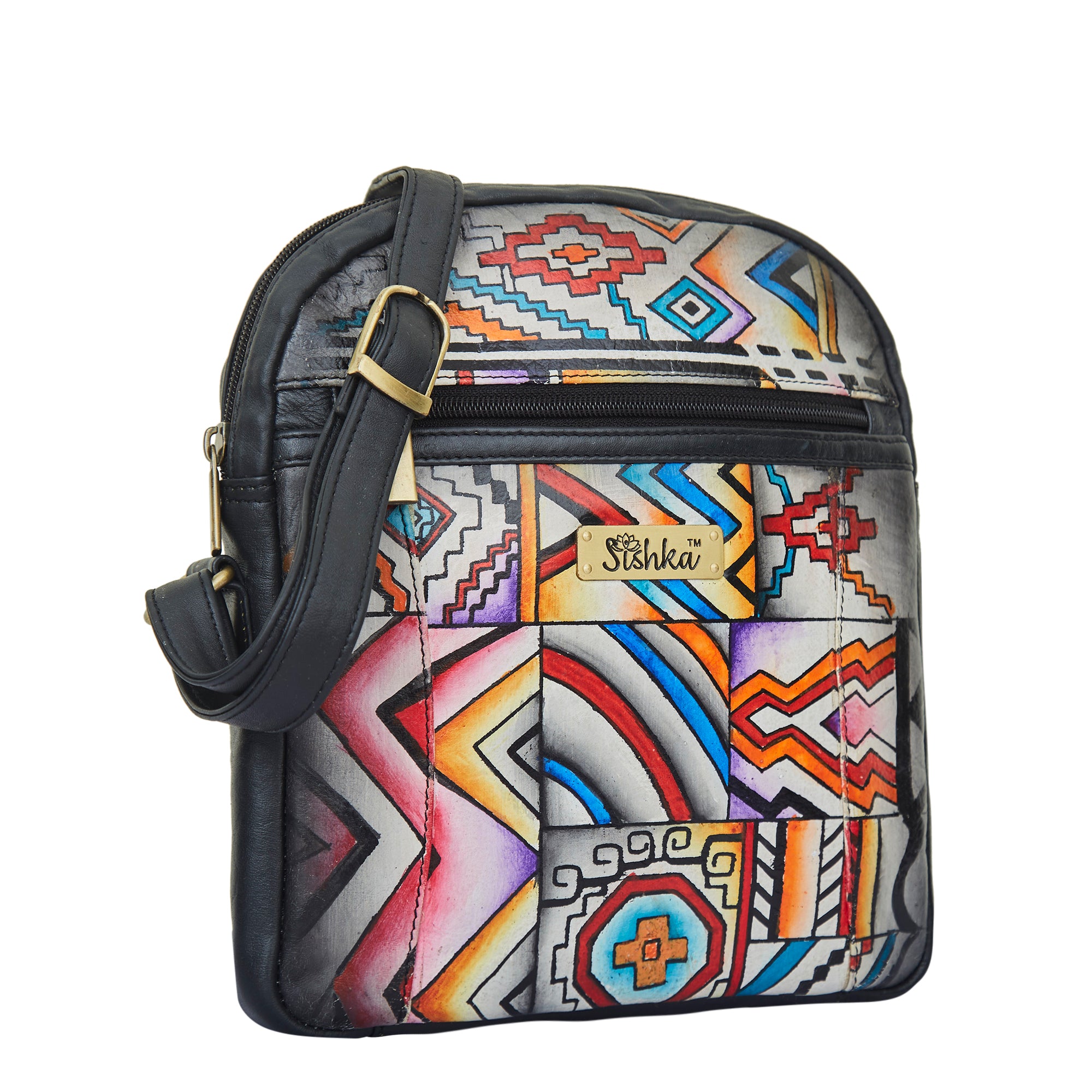 Handpainted Artistic Crossbody Bag - Unique and to the point