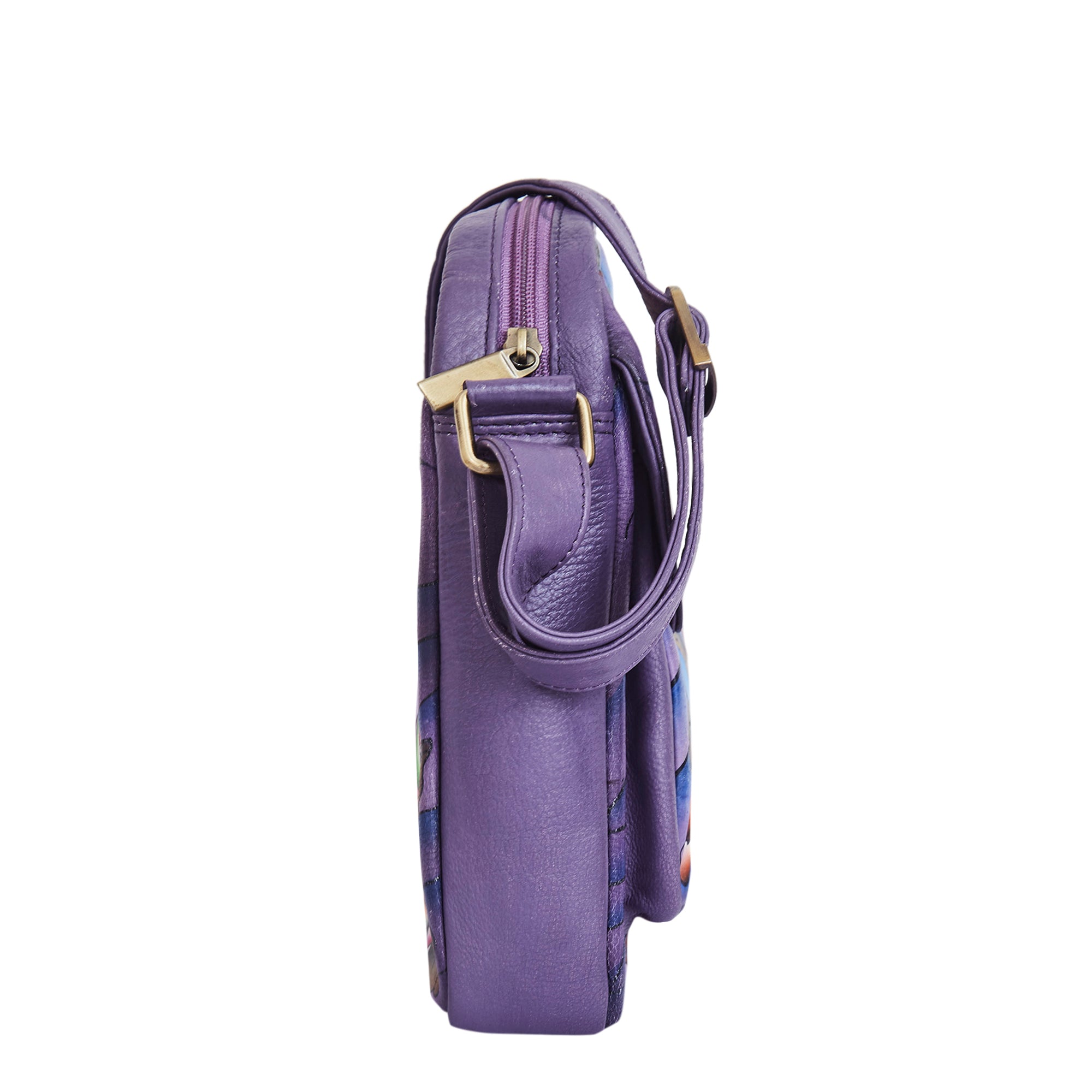 Magnifique Ocean-Themed Hand-Painted Leather Crossbody Bag