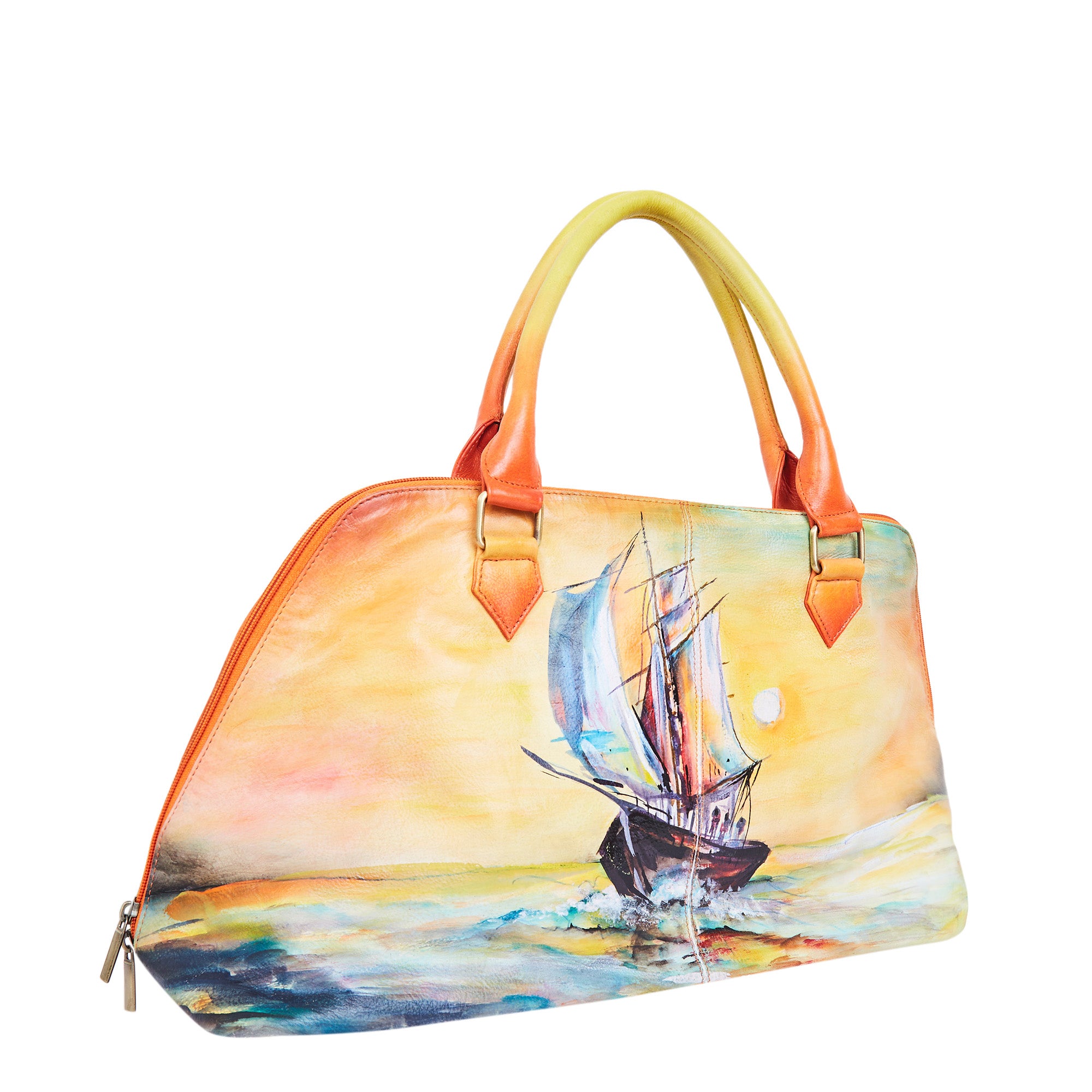 Handpainted Boat Art Carryall and Tote Bags