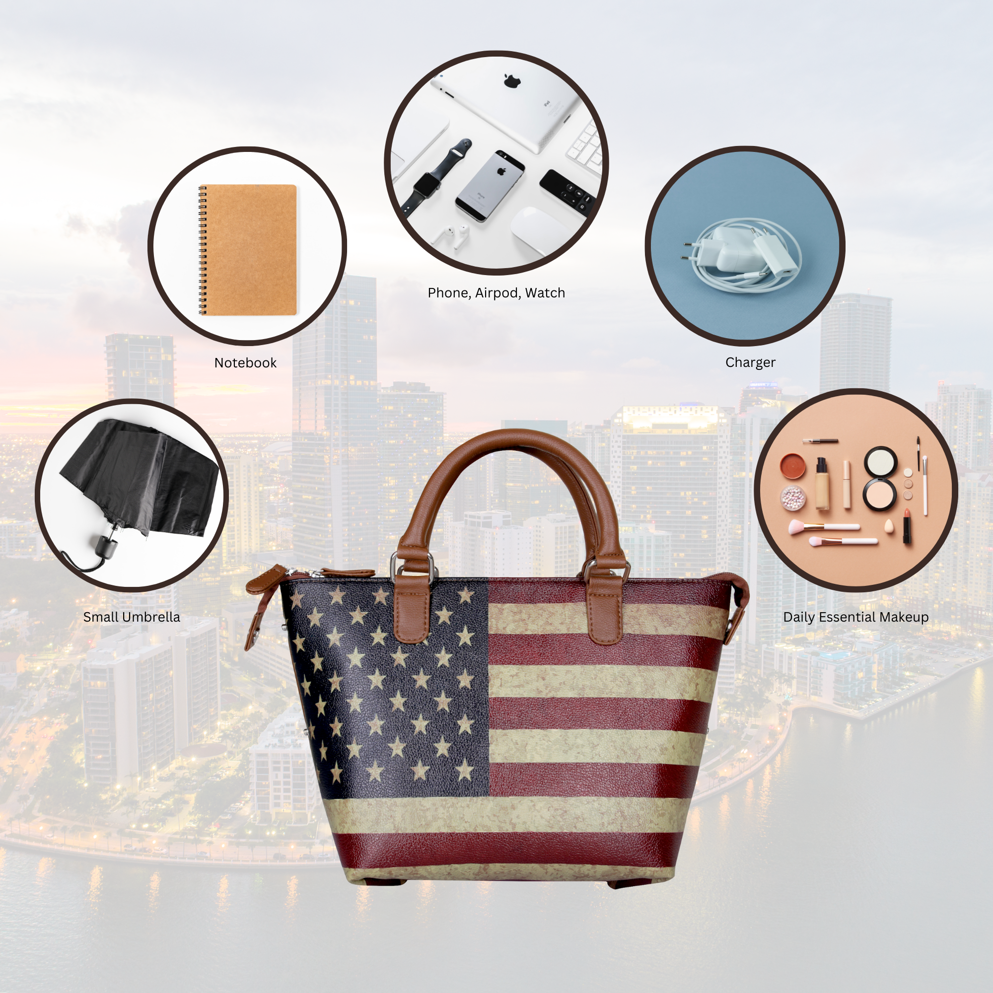 Women’s Genuine Leather 3-in-1 Printed Convertible Shoulder Bag – Stylish Top Handle Crossbody  & Handbag  Purse – Everyday Use