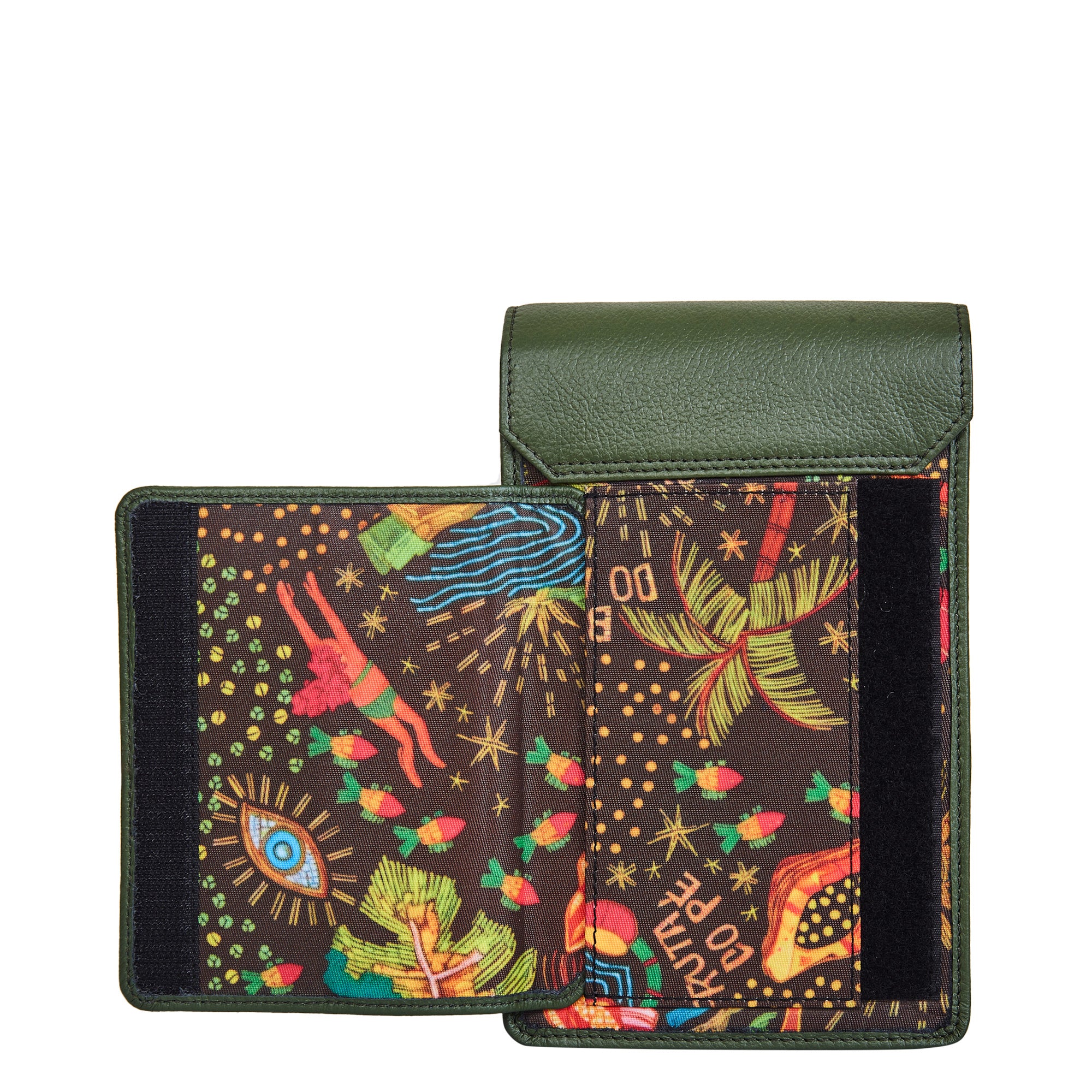 Coastal Calm leather trim Cell Phone Crossbody Wallet for Women